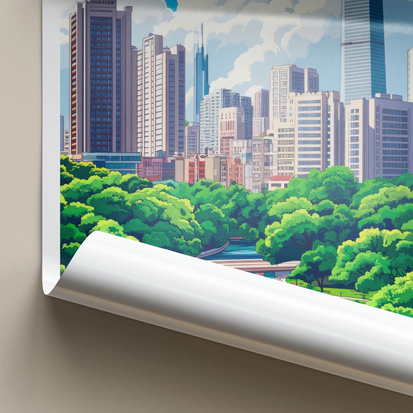 Busan Poster - South Korea Travel Art - Urban River Landscape Home Decor