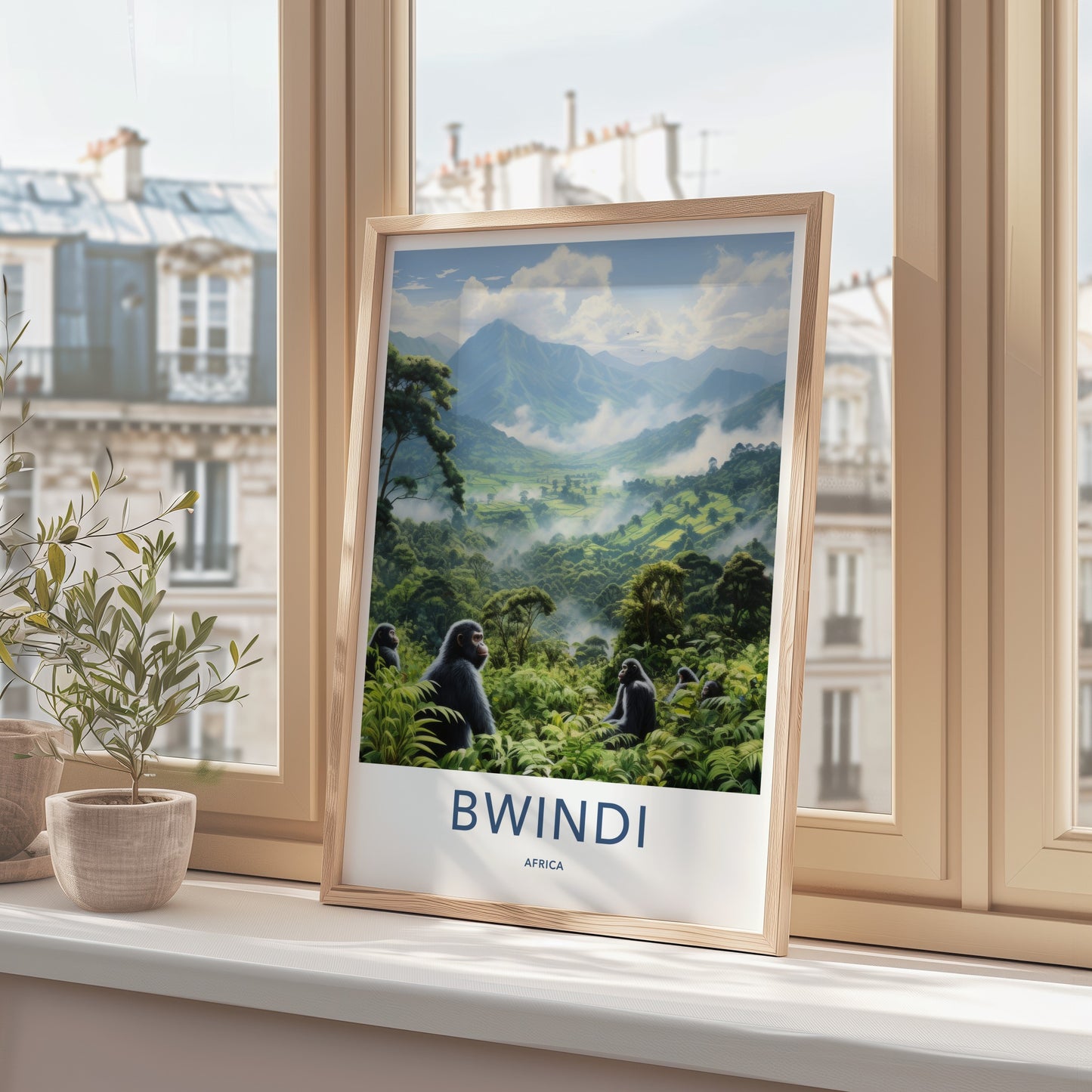Bwindi Poster - Uganda Travel Art - African Jungle Gorillas Home Decor