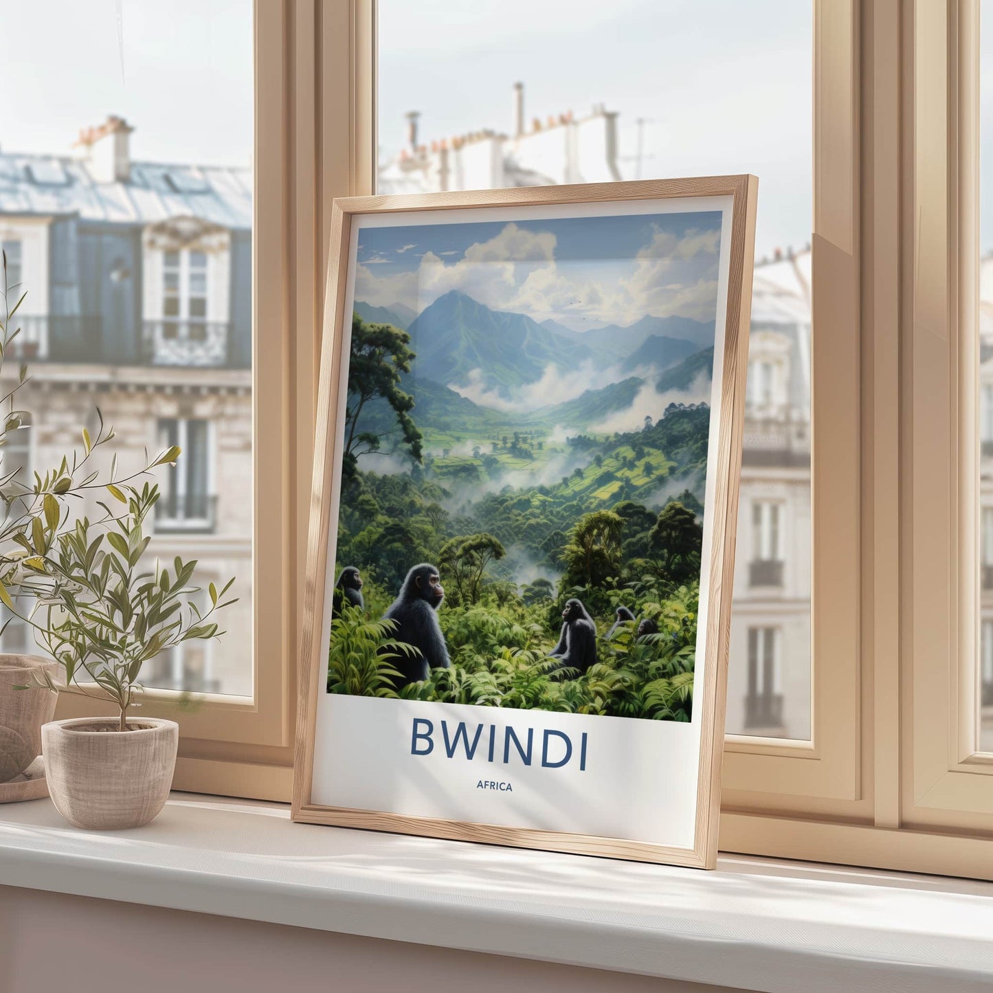 Bwindi Poster - Uganda Travel Art - African Jungle Gorillas Home Decor