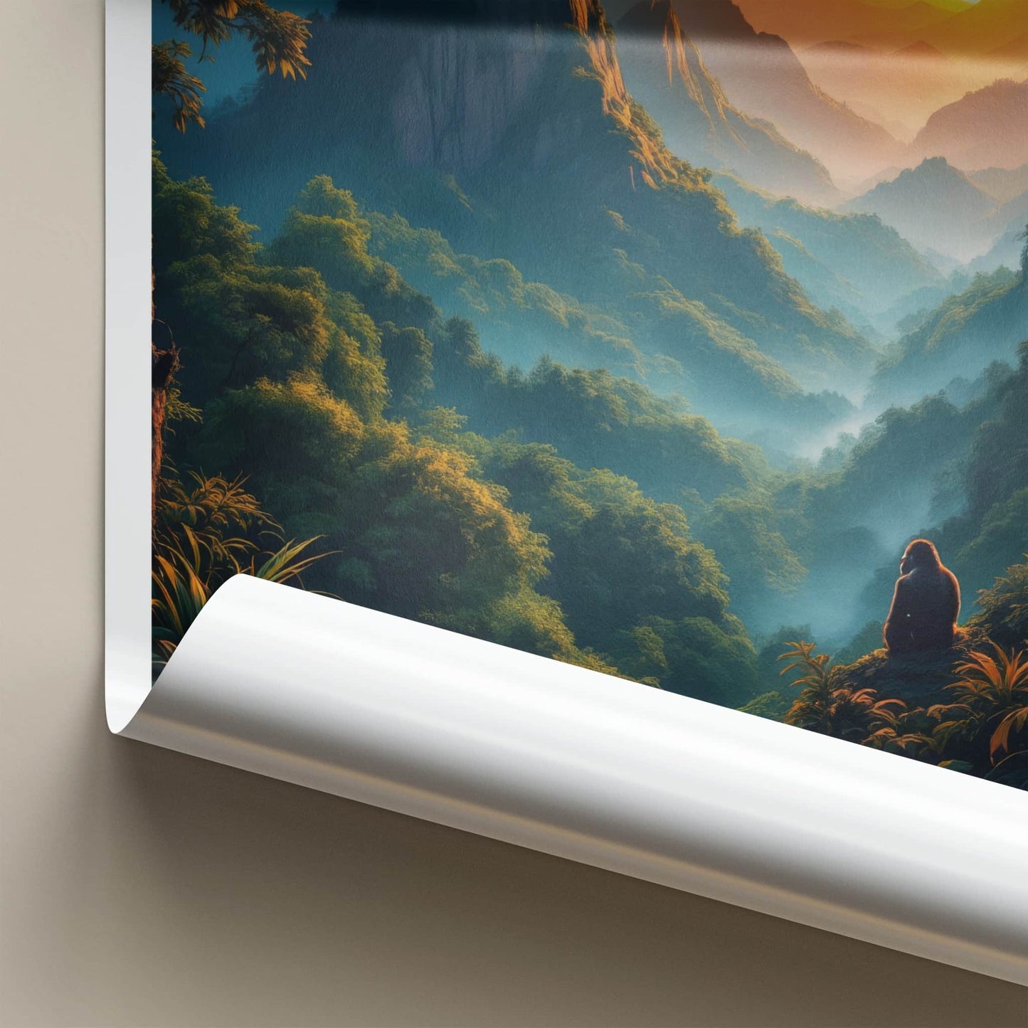 Bwindi Poster - Uganda Travel Art - Gorilla Forest Sunrise Wall Decor