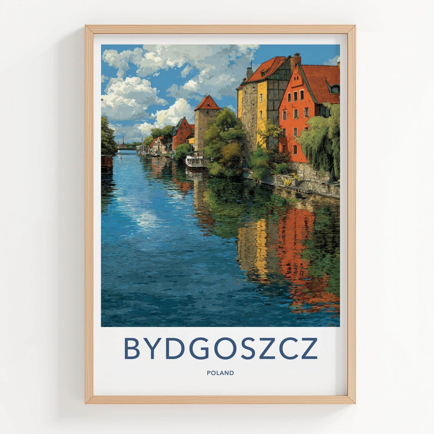 Bydgoszcz Poster - Poland Travel Art - Historic Canal View Home Decor