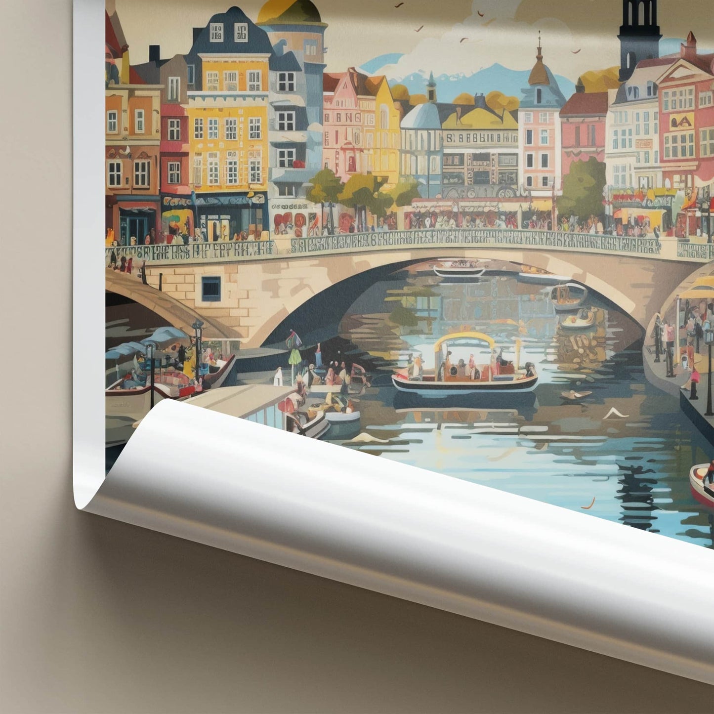 Bydgoszcz Poster - Poland Travel Art - Vibrant City Canal Home Decor
