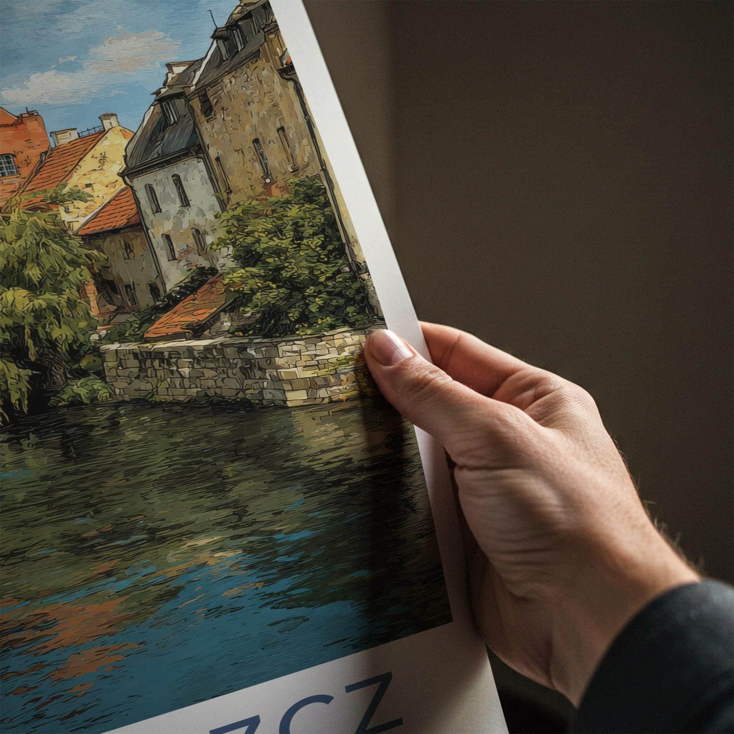 Bydgoszcz Poster - Poland Travel Art - Waterfront Historic Architecture Home Decor