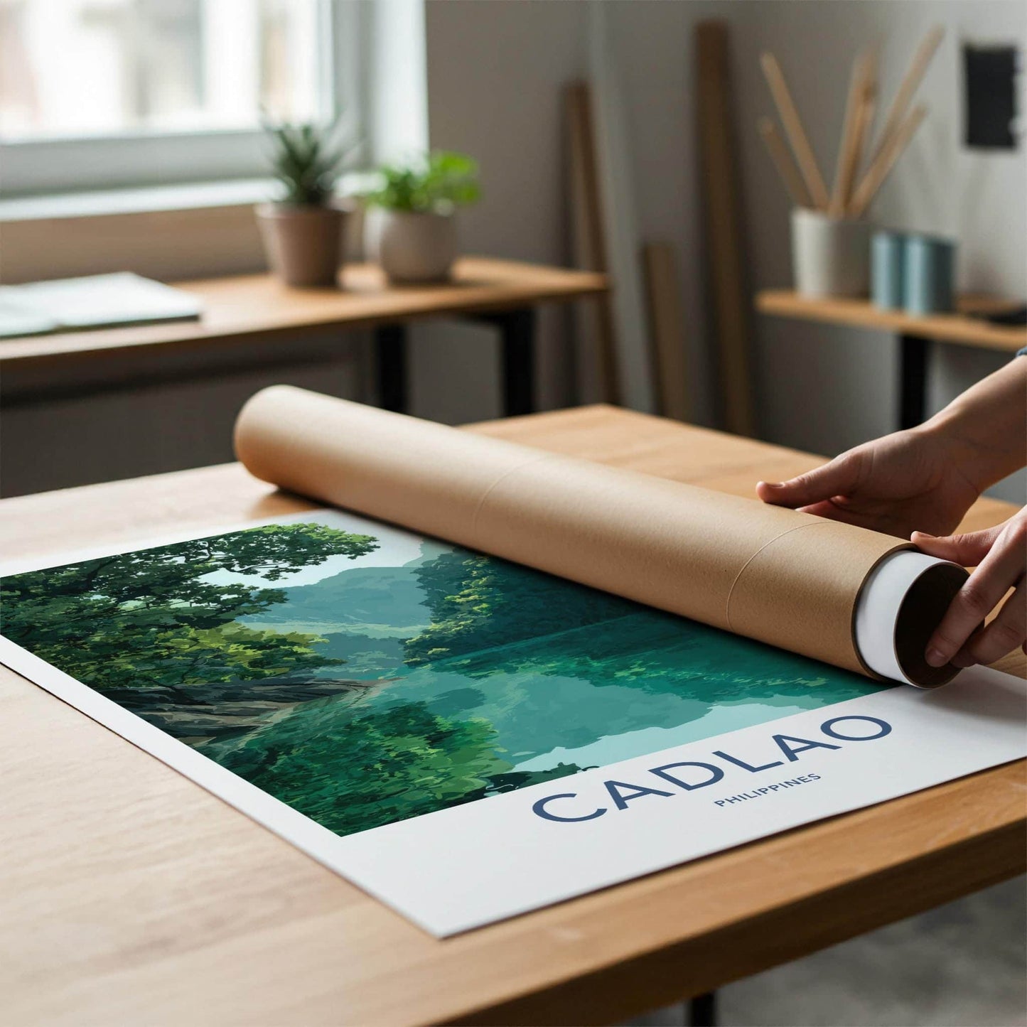 Cadlao Poster - Philippines Travel Art - Turquoise Lagoon View Home Decor