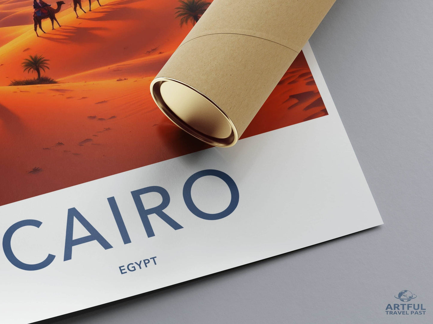 Cairo Poster - Egypt Framed Art - Majestic Pyramids Sunset Framed Decor