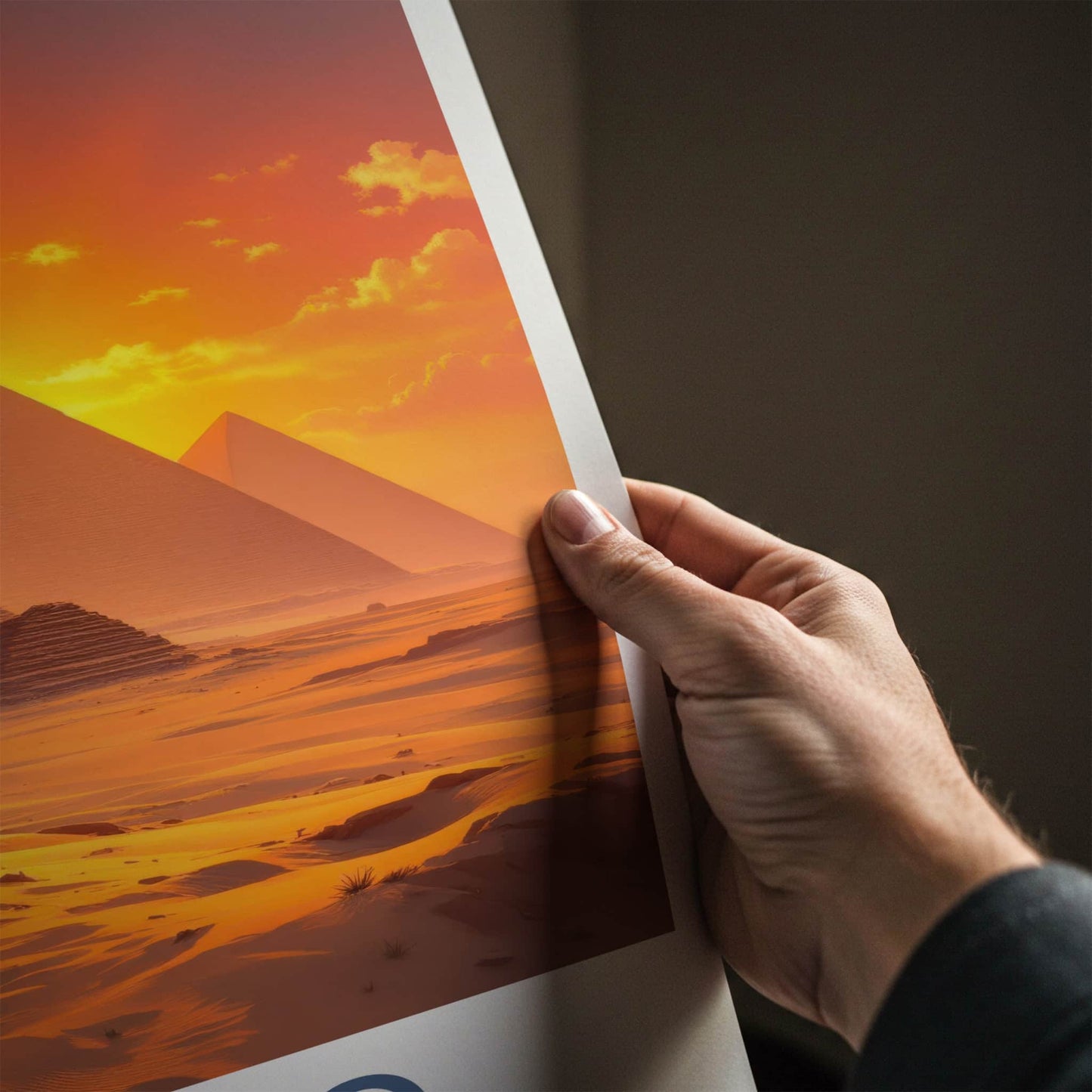 Cairo Poster - Egypt Wall Art - Orange Sky Pyramids Wall Decor
