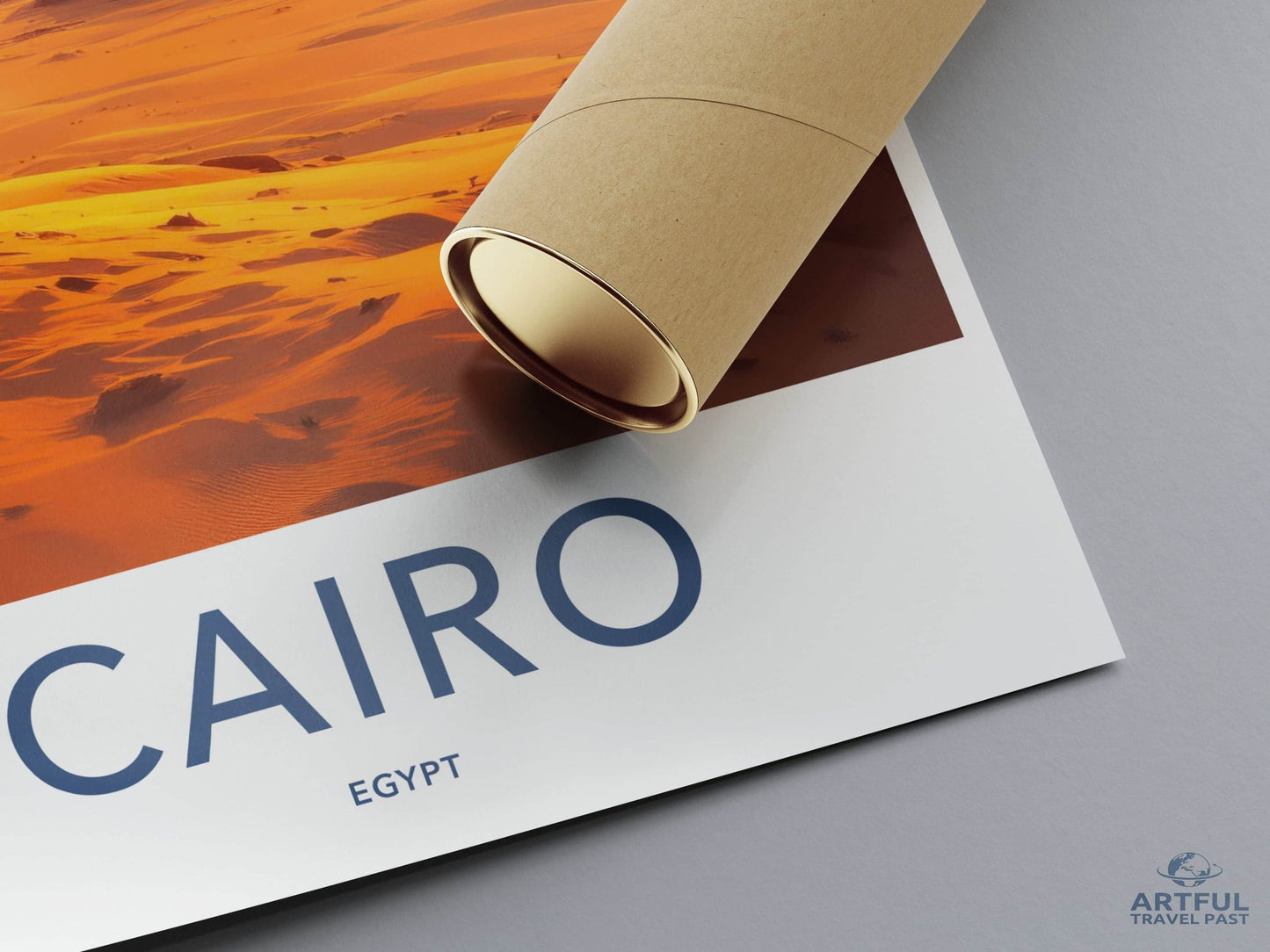 Cairo Poster - Egypt Wall Art - Orange Sky Pyramids Wall Decor