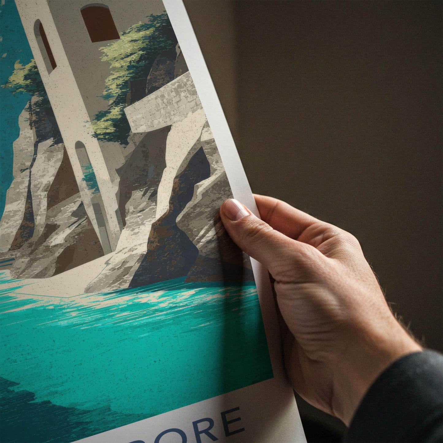 Cala di Furore Poster - Italy Travel Art - Italian Fjord Coast Home Decor