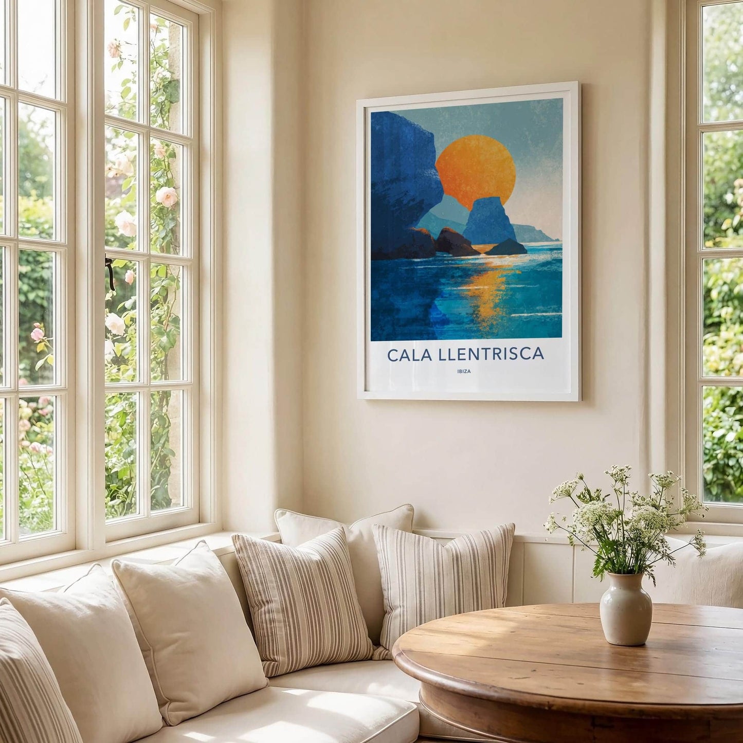 Cala Llentrisca Poster - Spain Scenic Art - Vibrant Coastal Rocks Wall Decor
