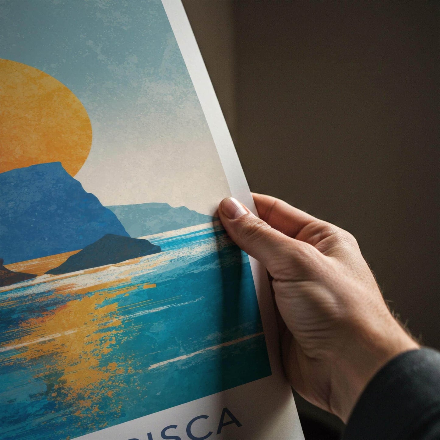 Cala Llentrisca Poster - Spain Scenic Art - Vibrant Coastal Rocks Wall Decor