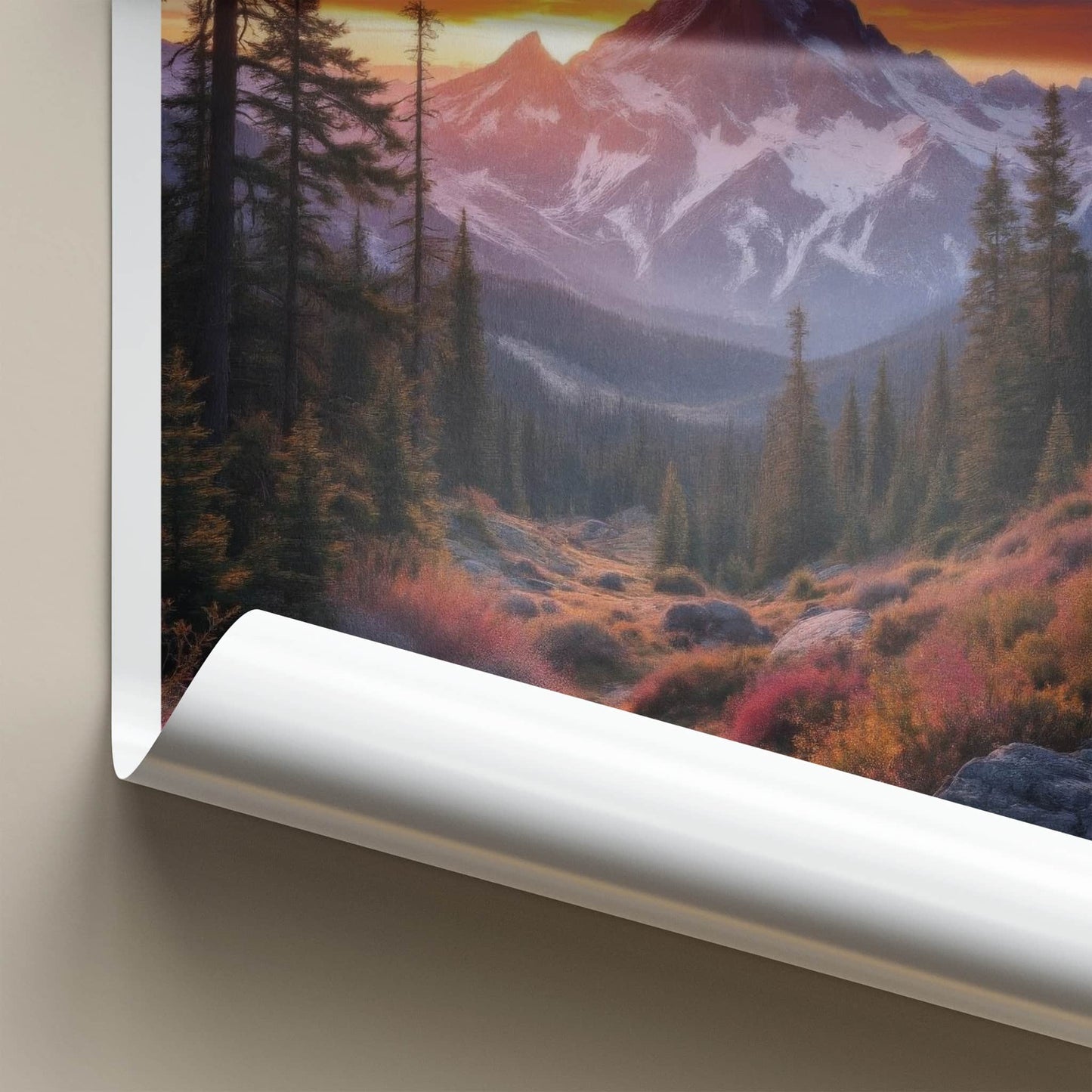 Canadian Rockies Poster - Alberta Art Print - Vibrant Mountain Sunset Home Decor