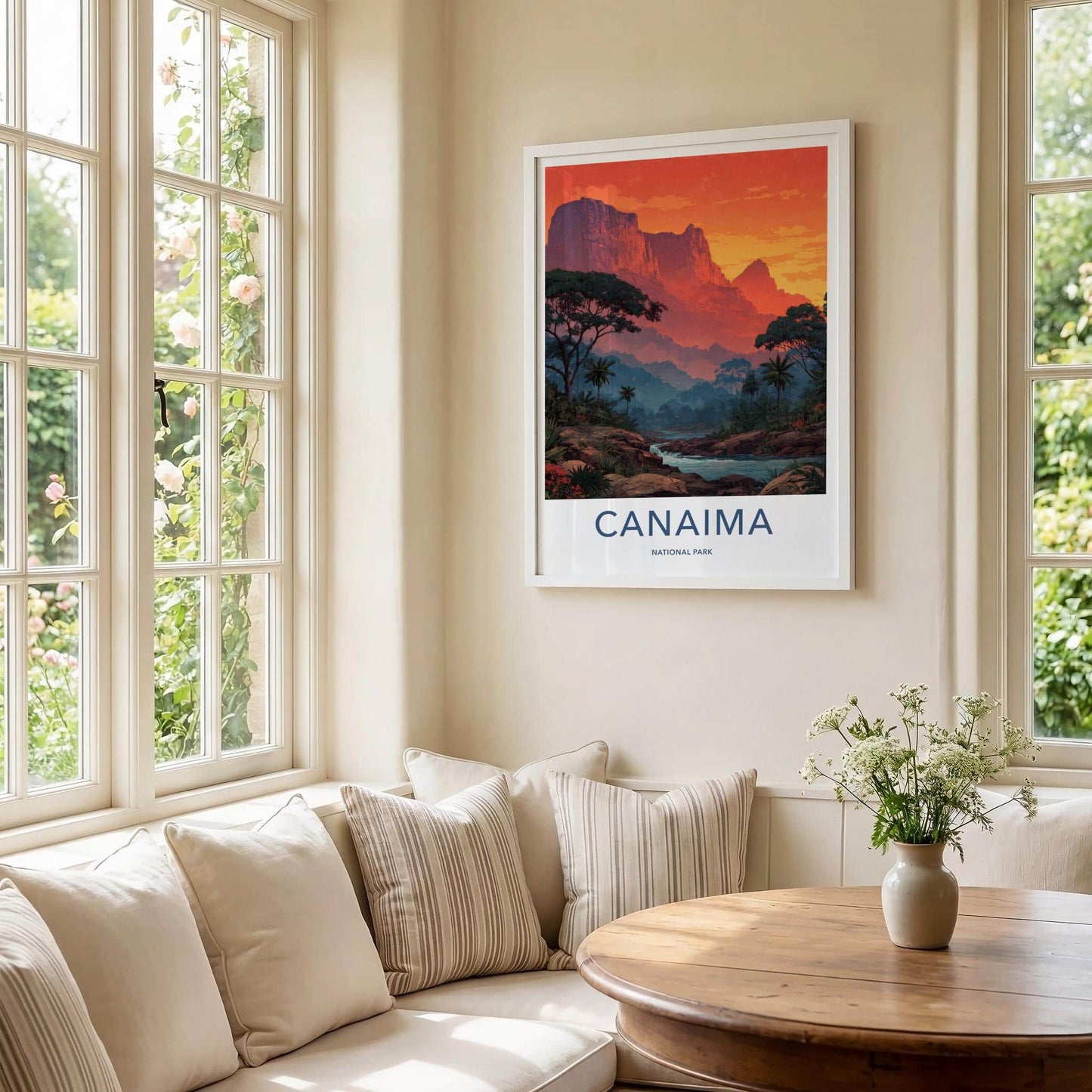 Canaima National Park Poster - Venezuela Travel Art - Fiery Mountain River Wall Decor