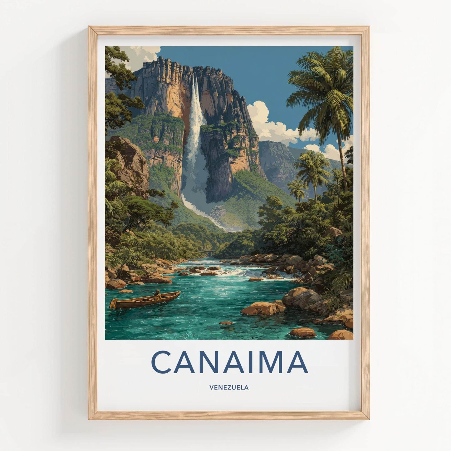 Canaima Poster - Venezuela Travel Art - Majestic Canyon River Wall Decor