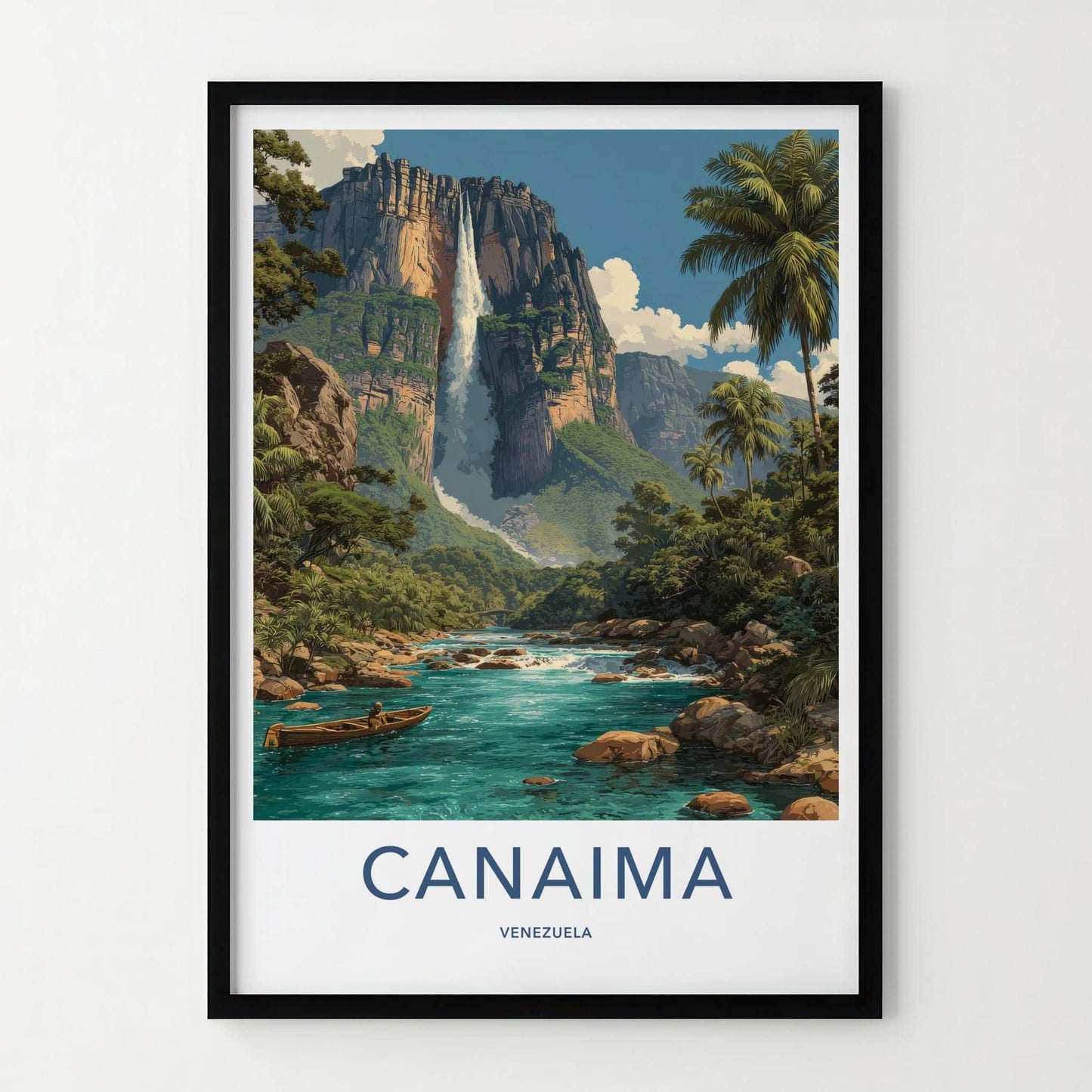 Canaima Poster - Venezuela Travel Art - Majestic Canyon River Wall Decor