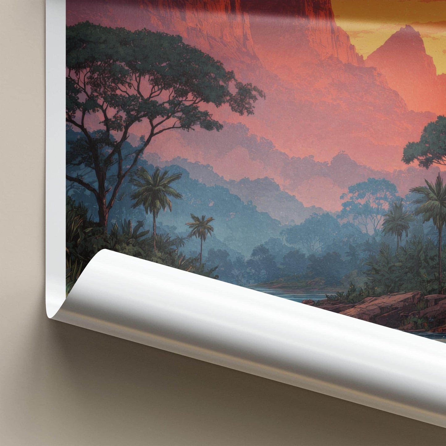 Canaima Poster - Venezuela Travel Art - Vibrant Jungle Falls Wall Decor