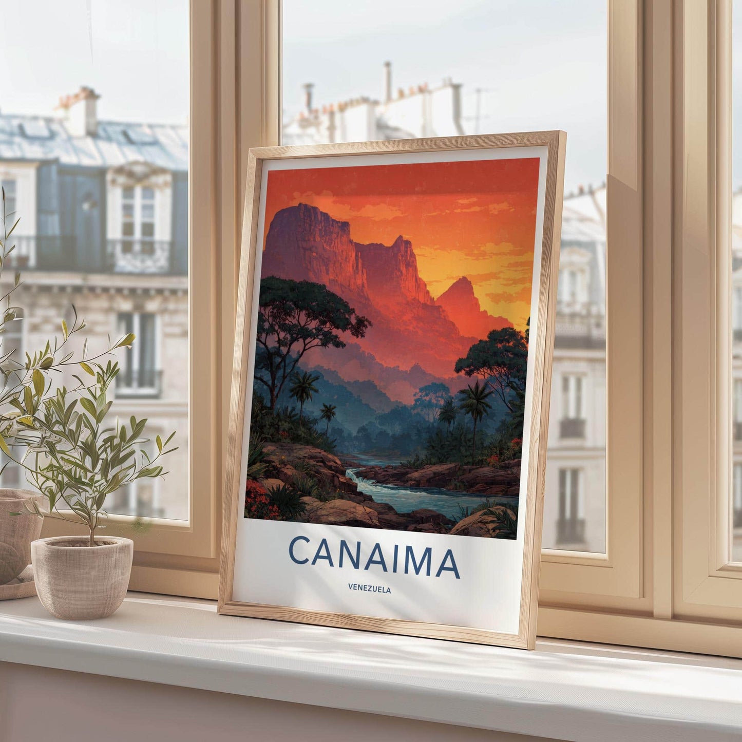 Canaima Poster - Venezuela Travel Art - Vibrant Jungle Falls Wall Decor