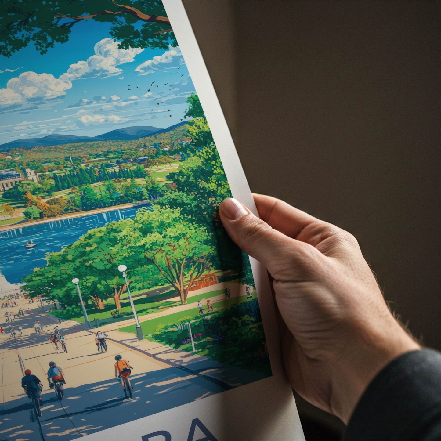 Canberra Poster - Australia Travel Art - Parliament Lake View Home Decor