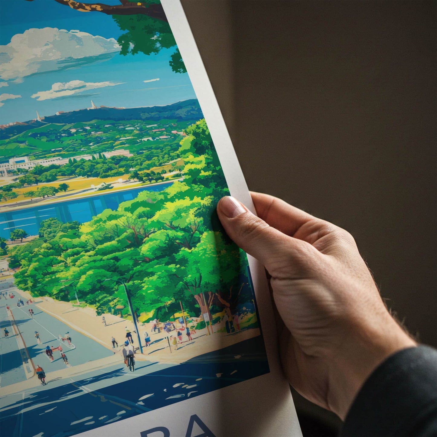 Canberra Poster - Australia Travel Art - Sunny Urban Vista Home Decor