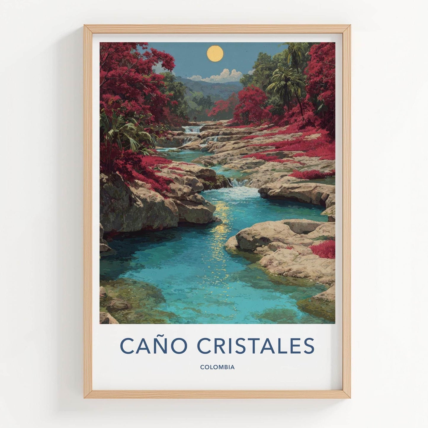 Cano Cristales Poster - Colombia Scenic Art - Vibrant river cascades Wall Decor