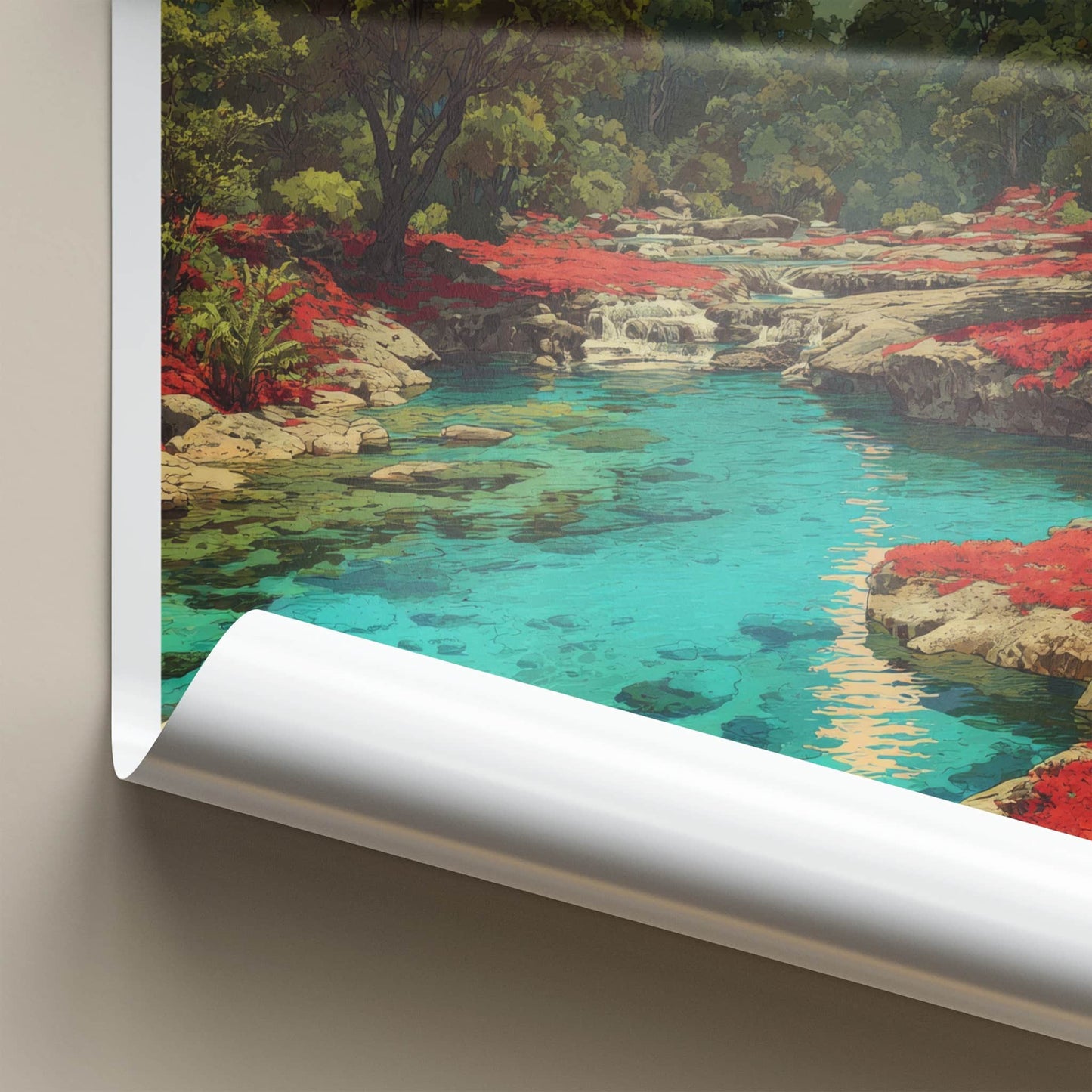 Ca��o Cristales Poster - Colombia Wall Art - Vibrant River Rocks Home Decor