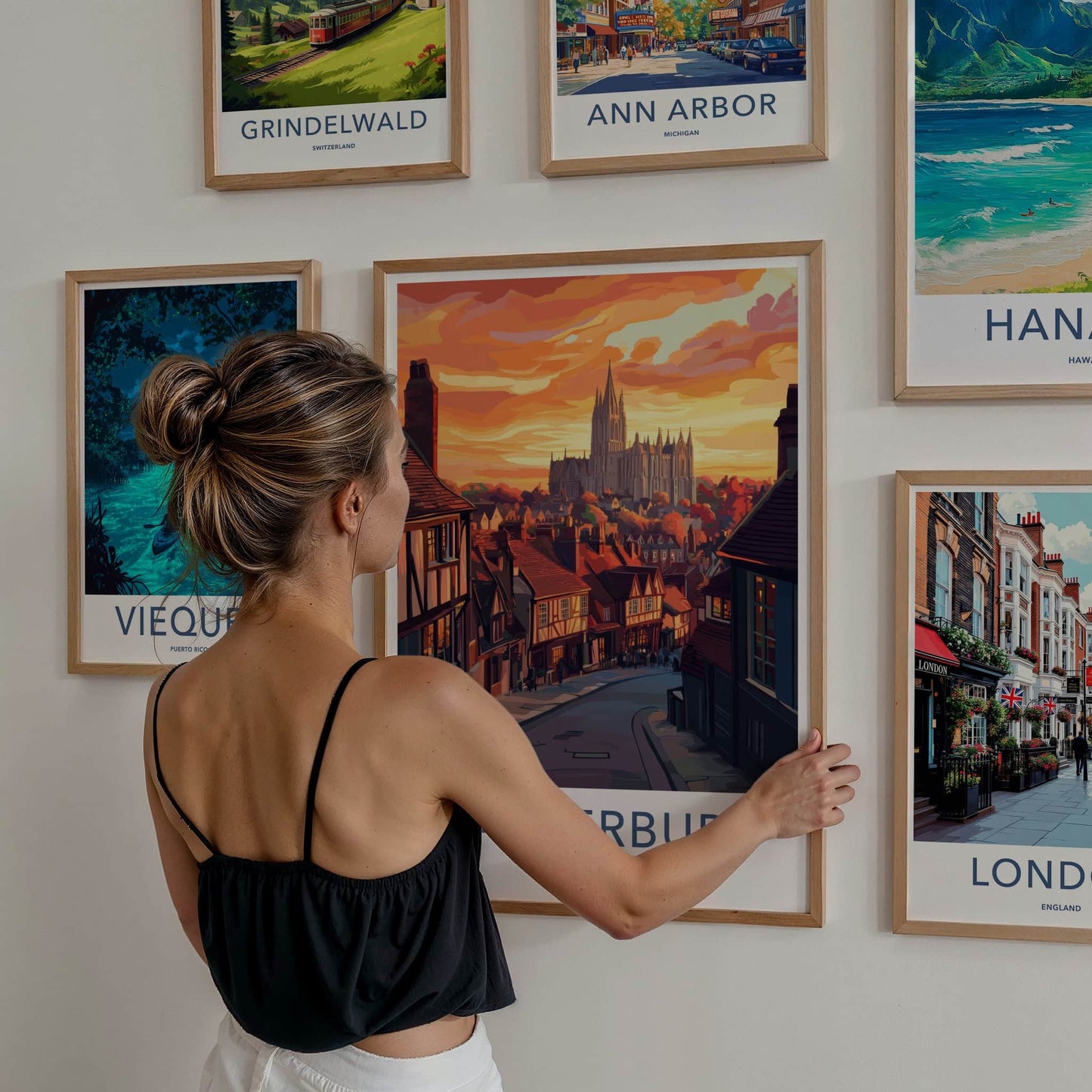 Canterbury Poster - England Wall Art - Historic City Sunset Home Decor