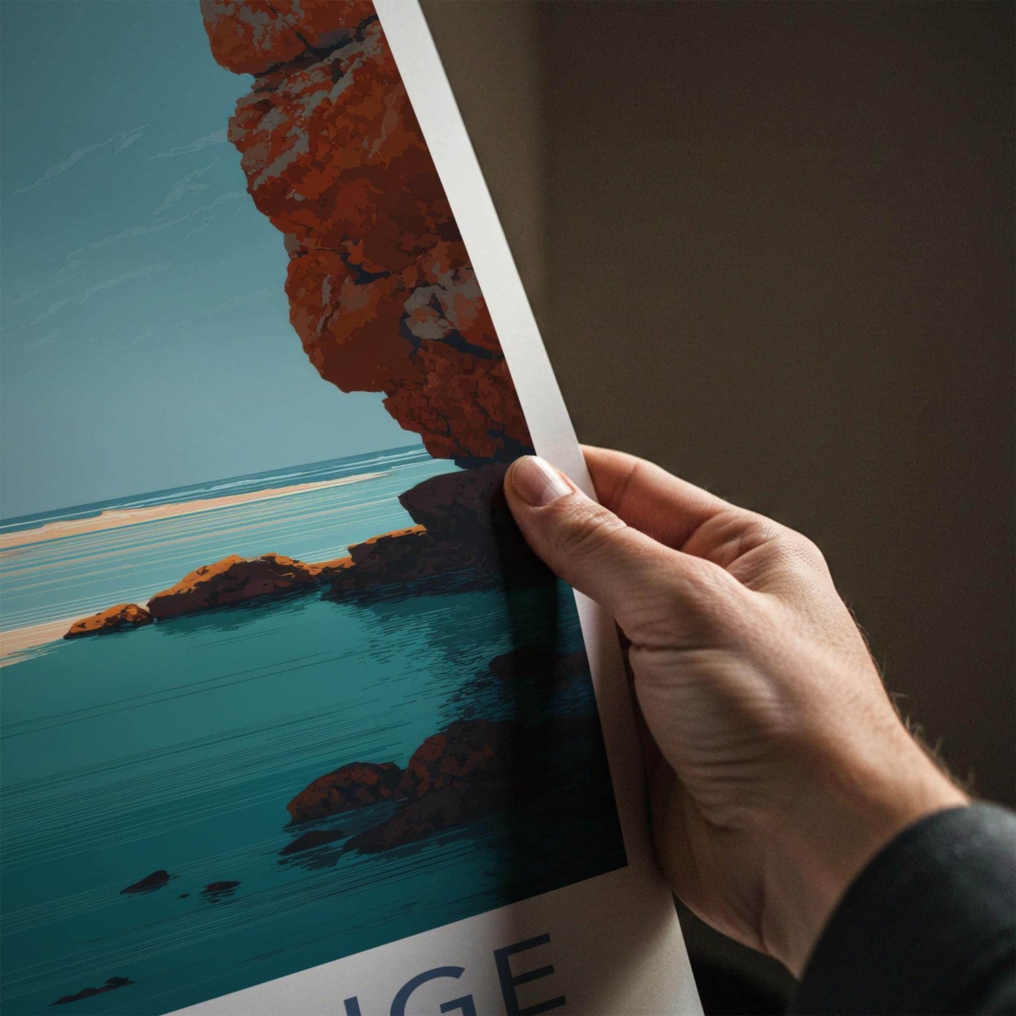 Cape Range Poster - Australia Travel Art - Striking Coastal Cliffs Wall Decor