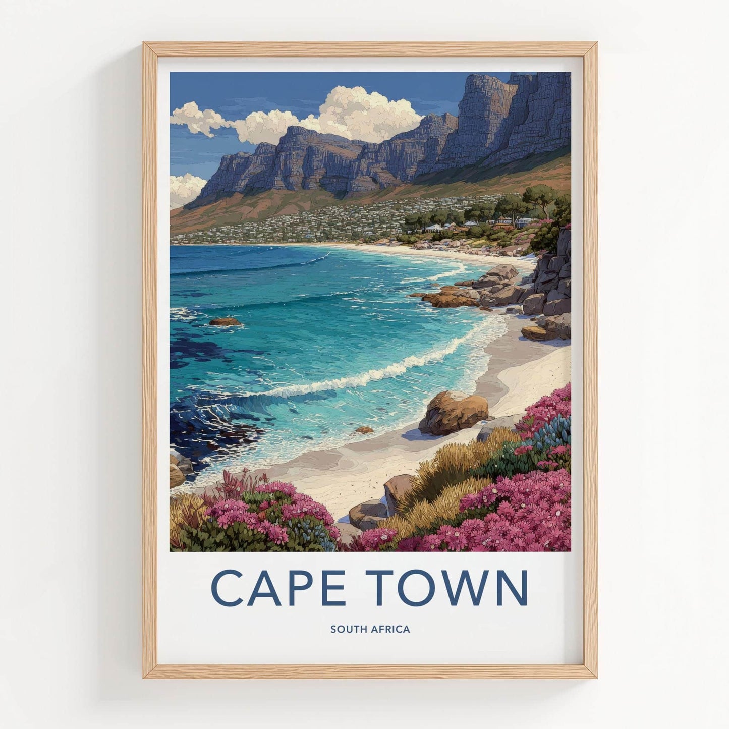 Cape Town Poster - South Africa Scenic Art - Coastal Mountain Panorama Gallery Art