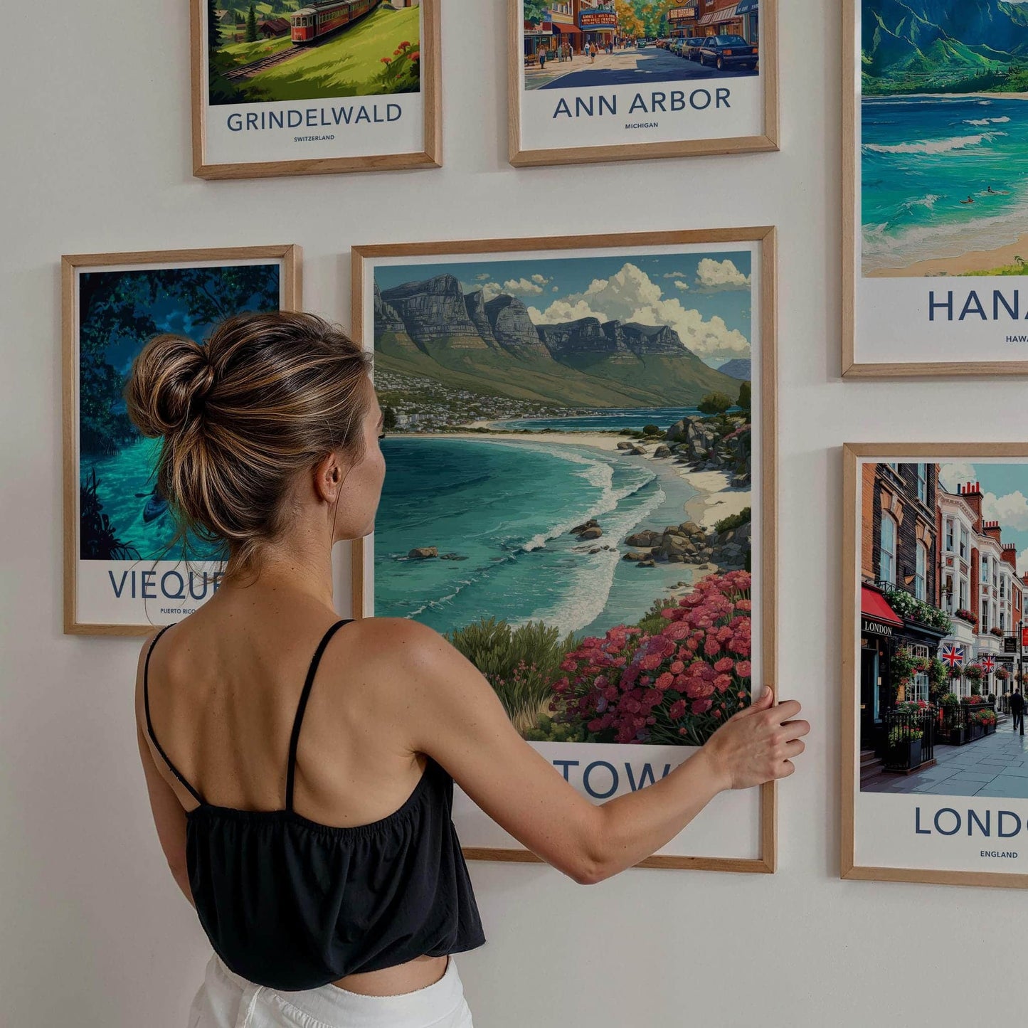 Cape Town Poster - South Africa Travel Print - Vibrant Floral Coast Wall Decor