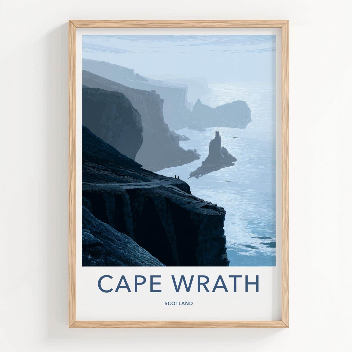 Cape Wrath Poster - Scotland Travel Art - Misty Cliffside View Home Decor