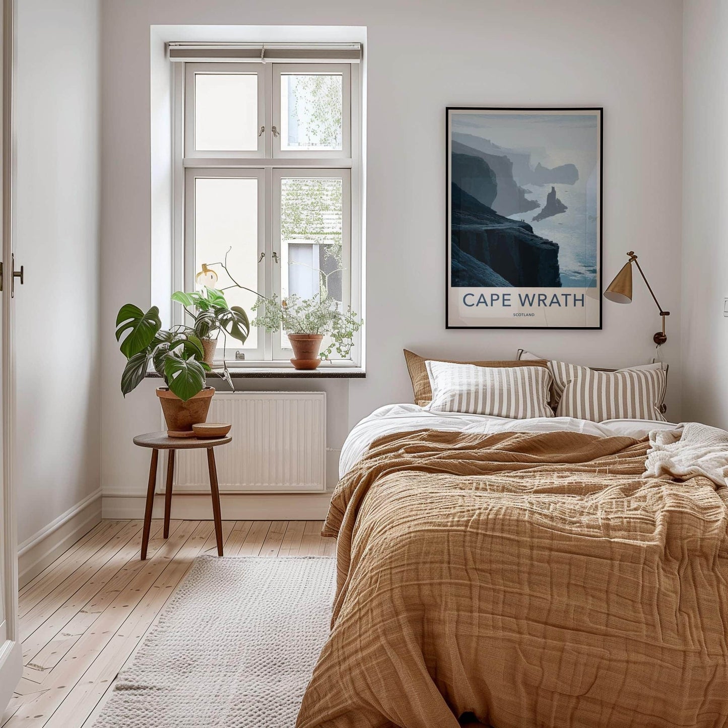 Cape Wrath Poster - Scotland Travel Art - Misty Cliffside View Home Decor