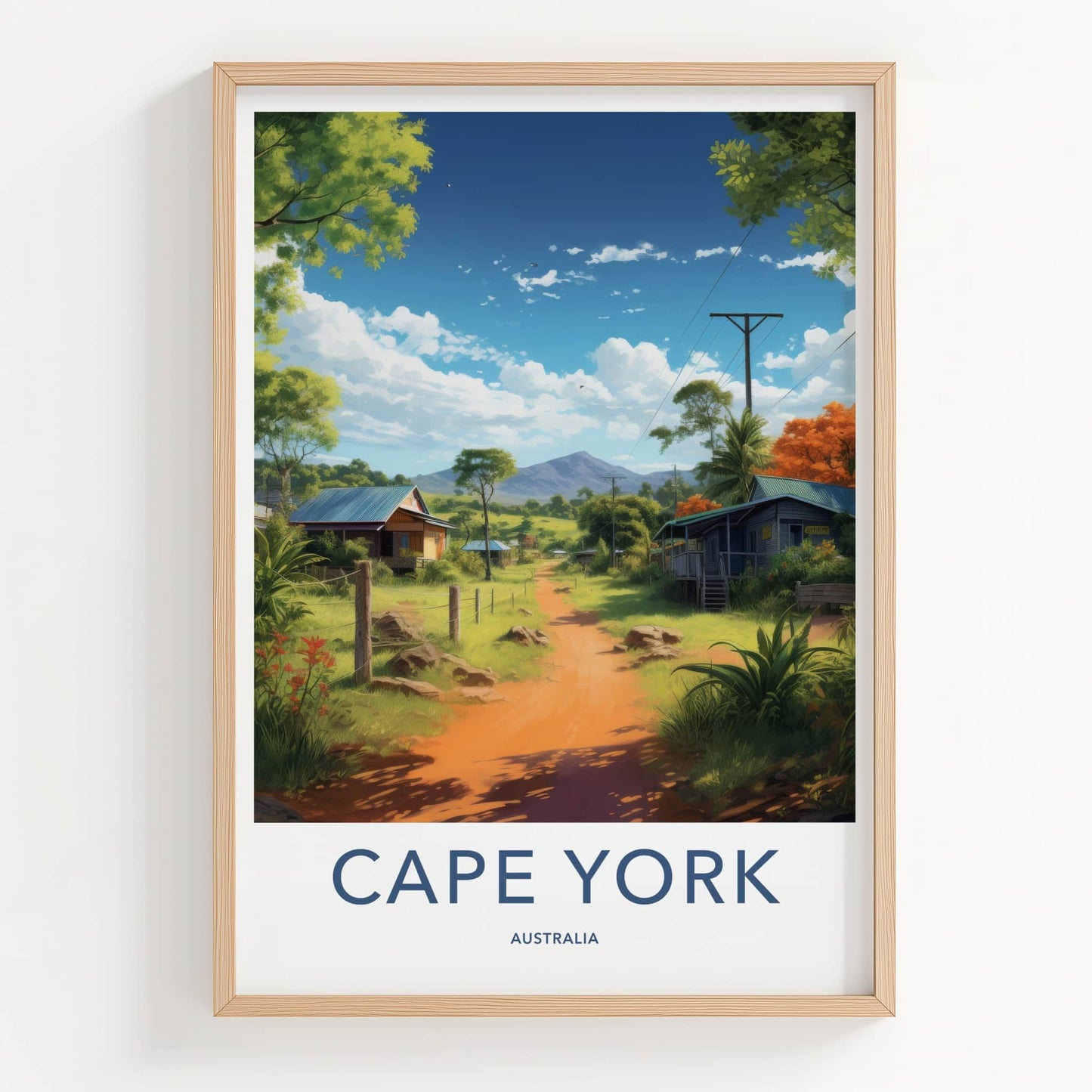 Cape York Poster - Australia Travel Art - Dirt Road Village Home Decor