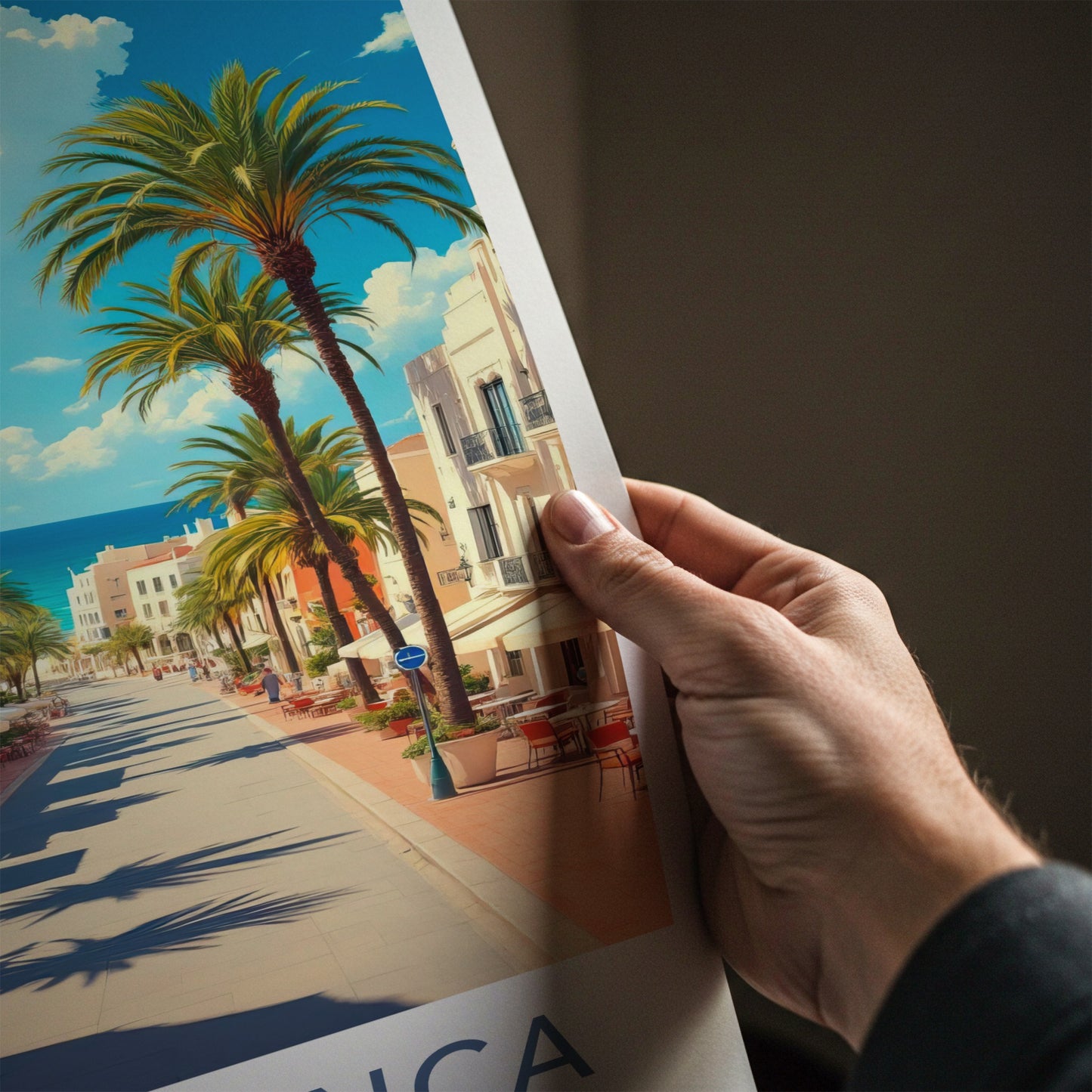Casablanca Poster - Morocco Travel Art - Coastal Street Scene Home Decor