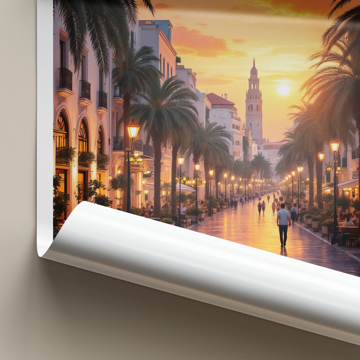 Casablanca Poster - Morocco Travel Art - Vibrant City Sunset Home Decor