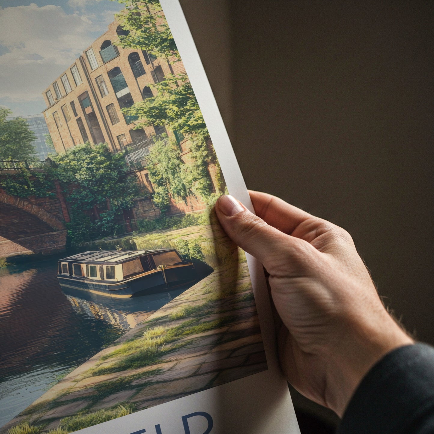 Castlefield Poster - United Kingdom Travel Art - Canal boat bridge Home Decor