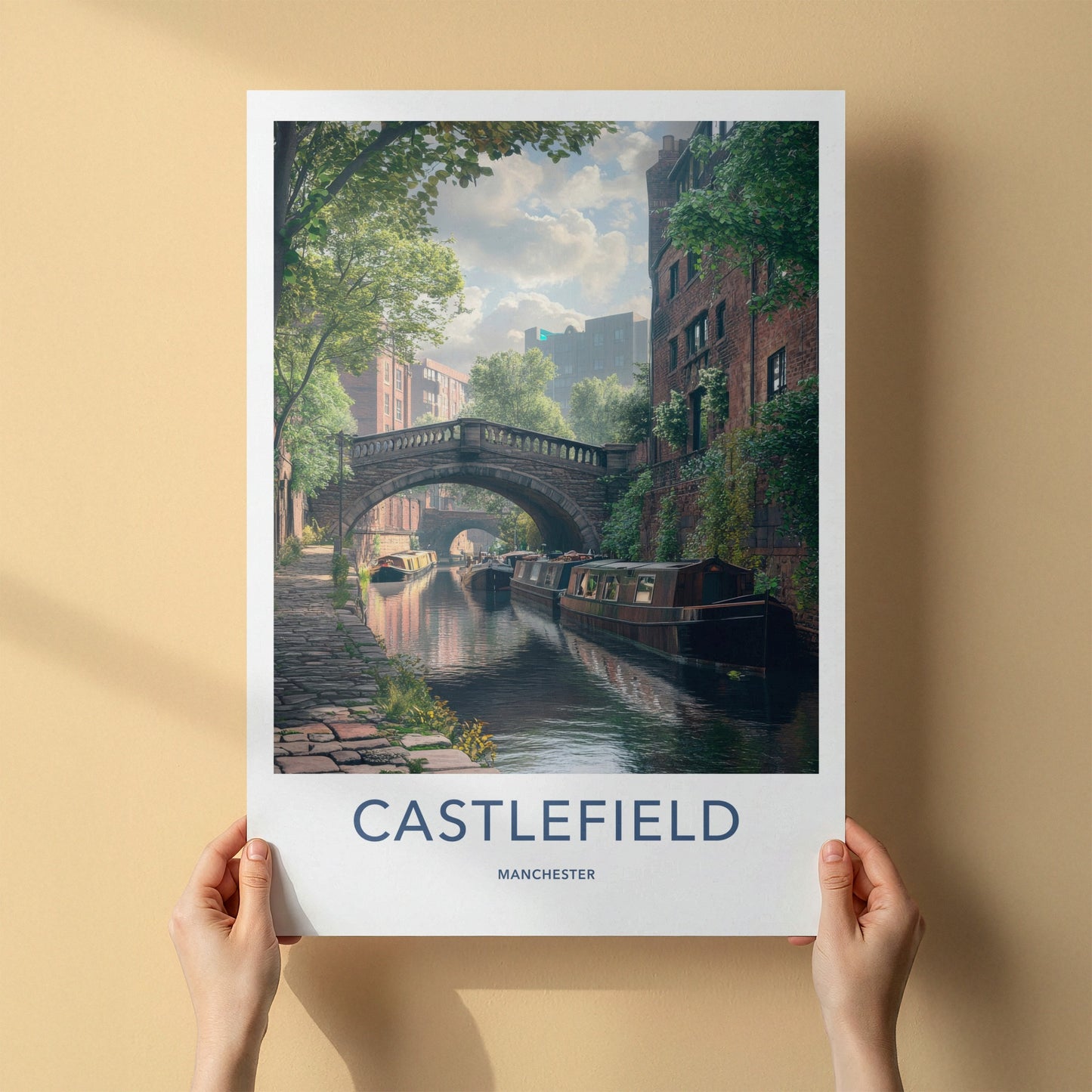 Castlefield Poster - United Kingdom Wall Art - Historic Canal Scene Home Decor