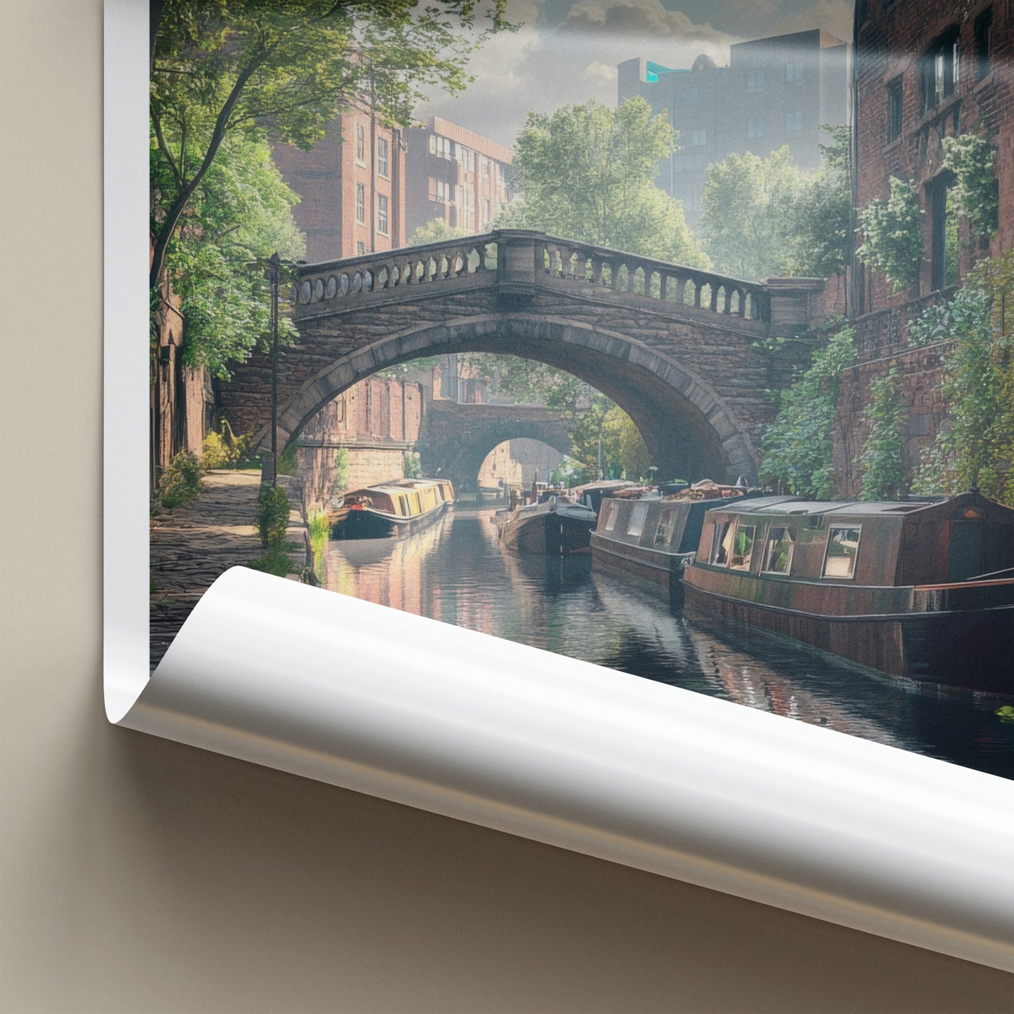Castlefield Poster - United Kingdom Wall Art - Historic Canal Scene Home Decor