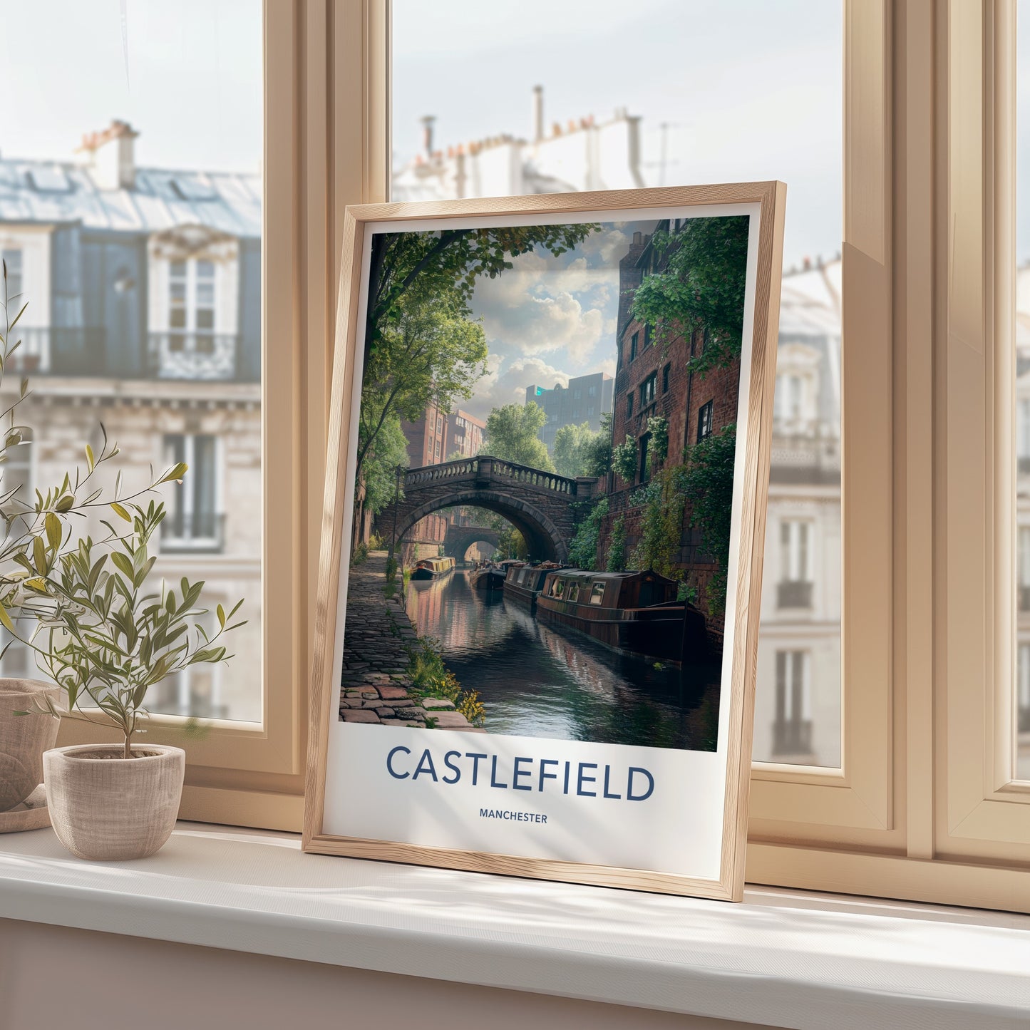 Castlefield Poster - United Kingdom Wall Art - Historic Canal Scene Home Decor