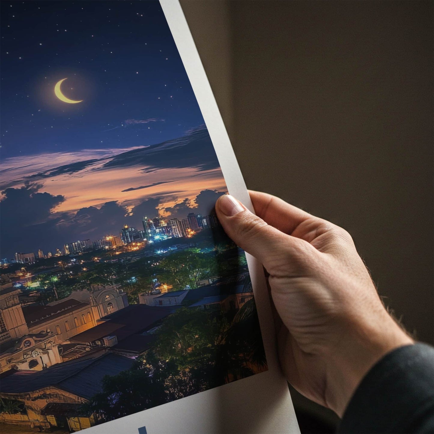Cebu Poster - Philippines Travel Art - Starry Night Church Home Decor
