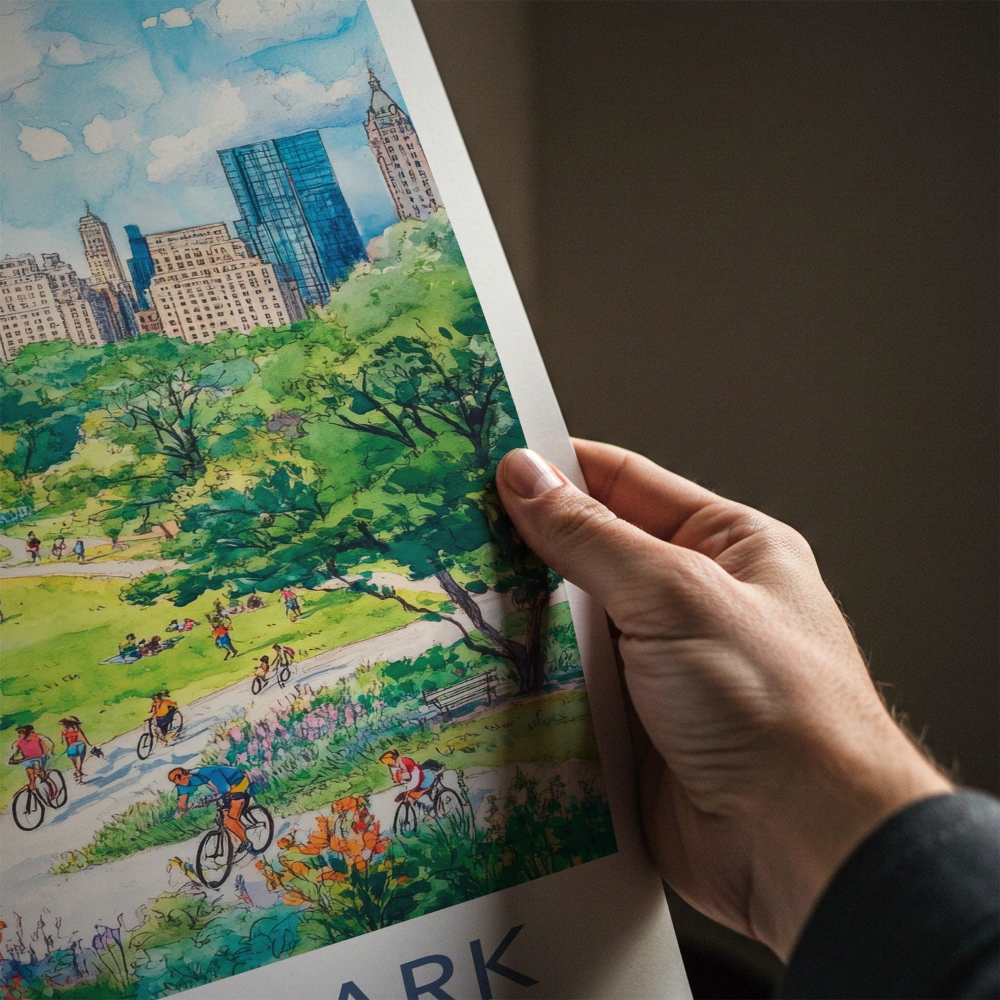 Central Park Poster - New York Travel Art - Green Park Skyline Home Decor