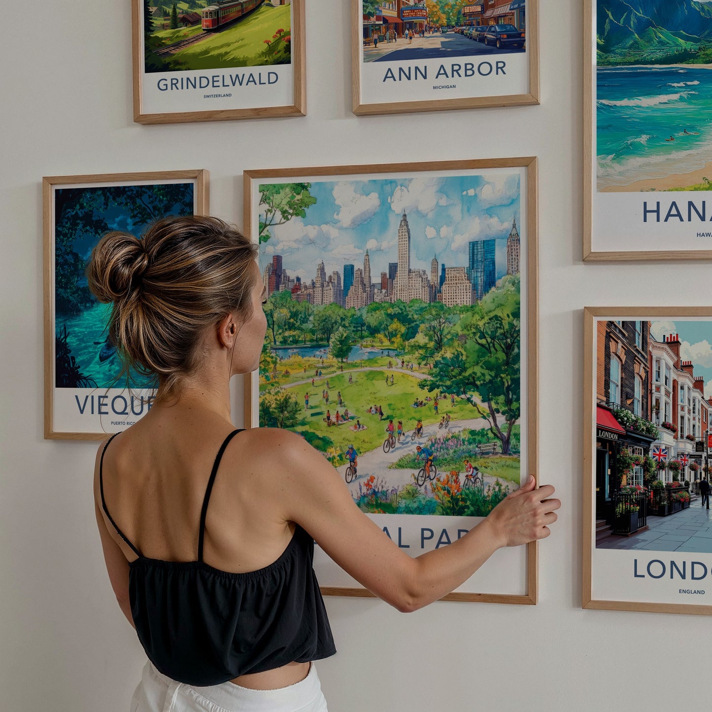 Central Park Poster - New York Travel Art - Green Park Skyline Home Decor
