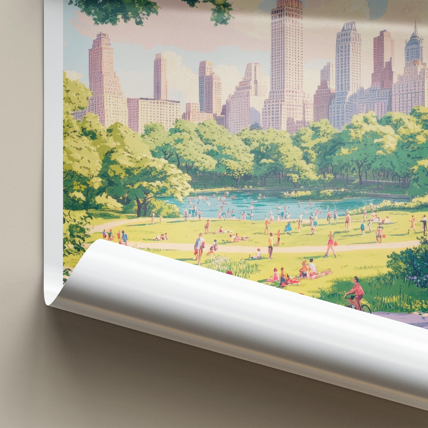 Central Park Poster - New York Travel Art - Sunny Park Landscape Home Decor