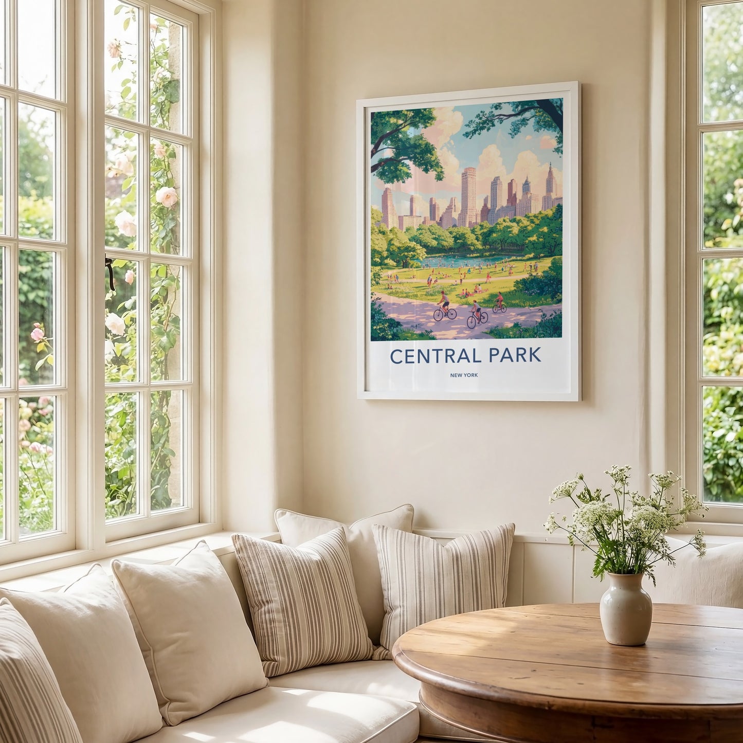 Central Park Poster - New York Travel Art - Sunny Park Landscape Home Decor