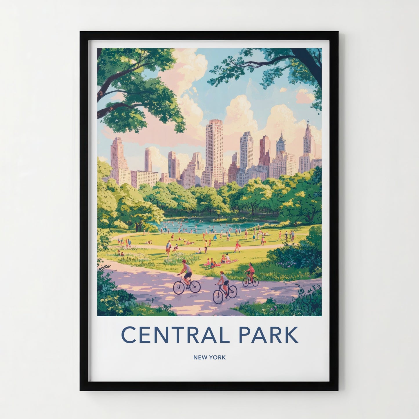 Central Park Poster - New York Travel Art - Sunny Park Landscape Home Decor