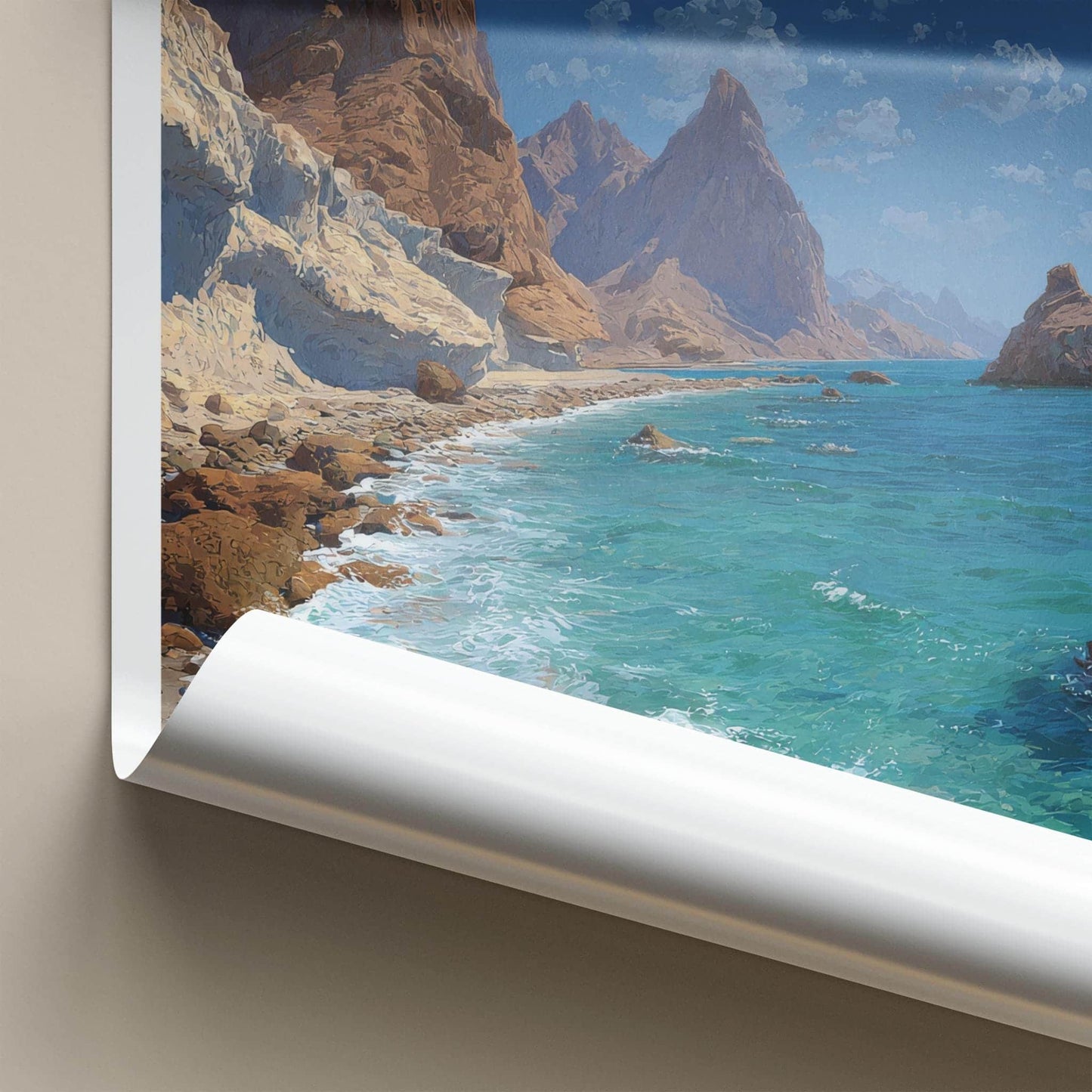 Chabahar Poster - Iran Scenic Art - Rocky Coastal Landscape Wall Decor