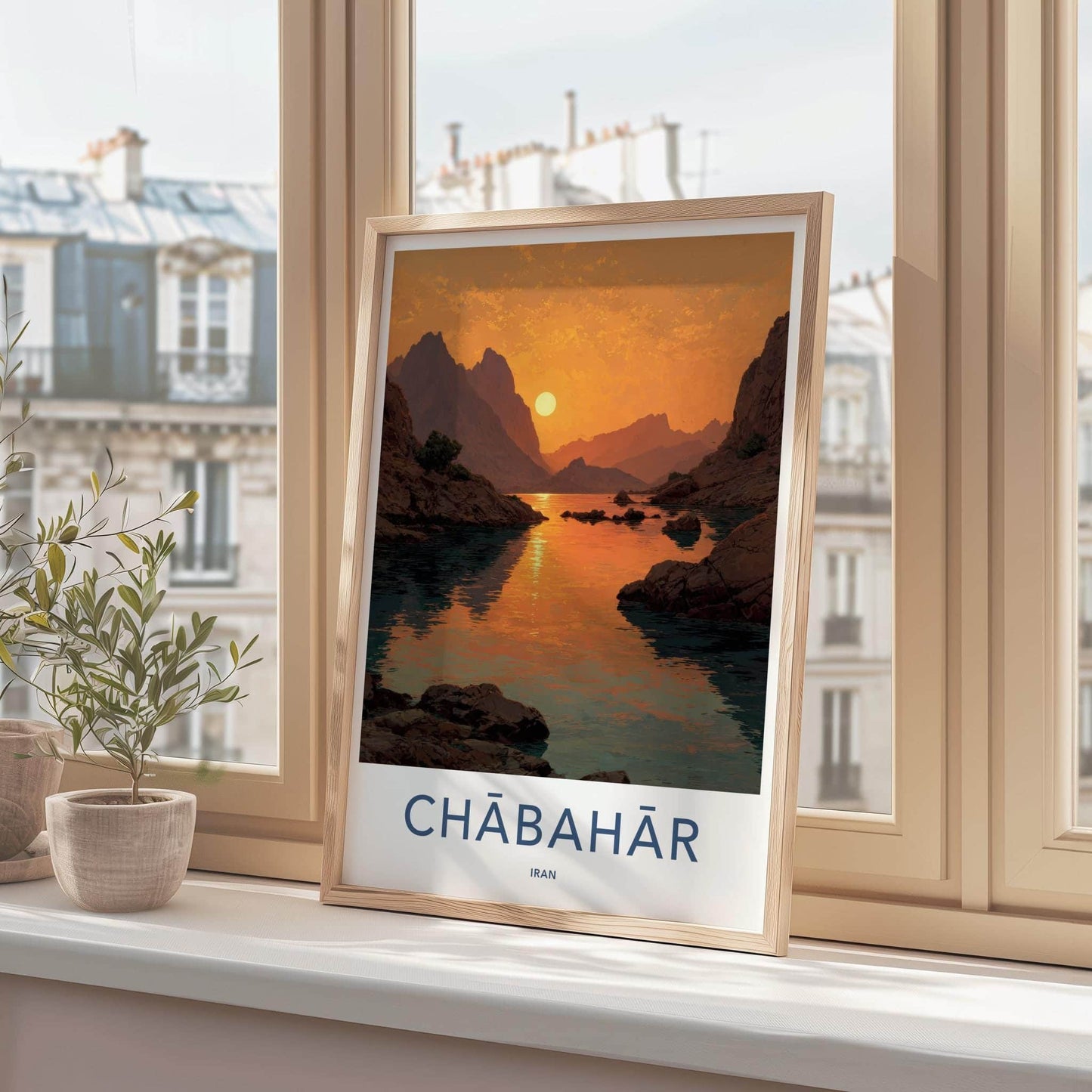 Chabahar Poster - Iran Travel Art - Dramatic mountain sunset Wall Decor