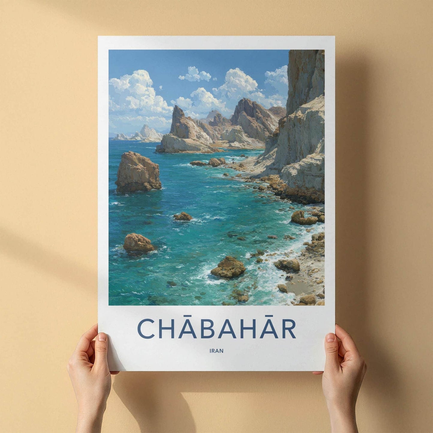 Chabahar Poster - Iran Travel Art - Rugged Coastal View Home Decor