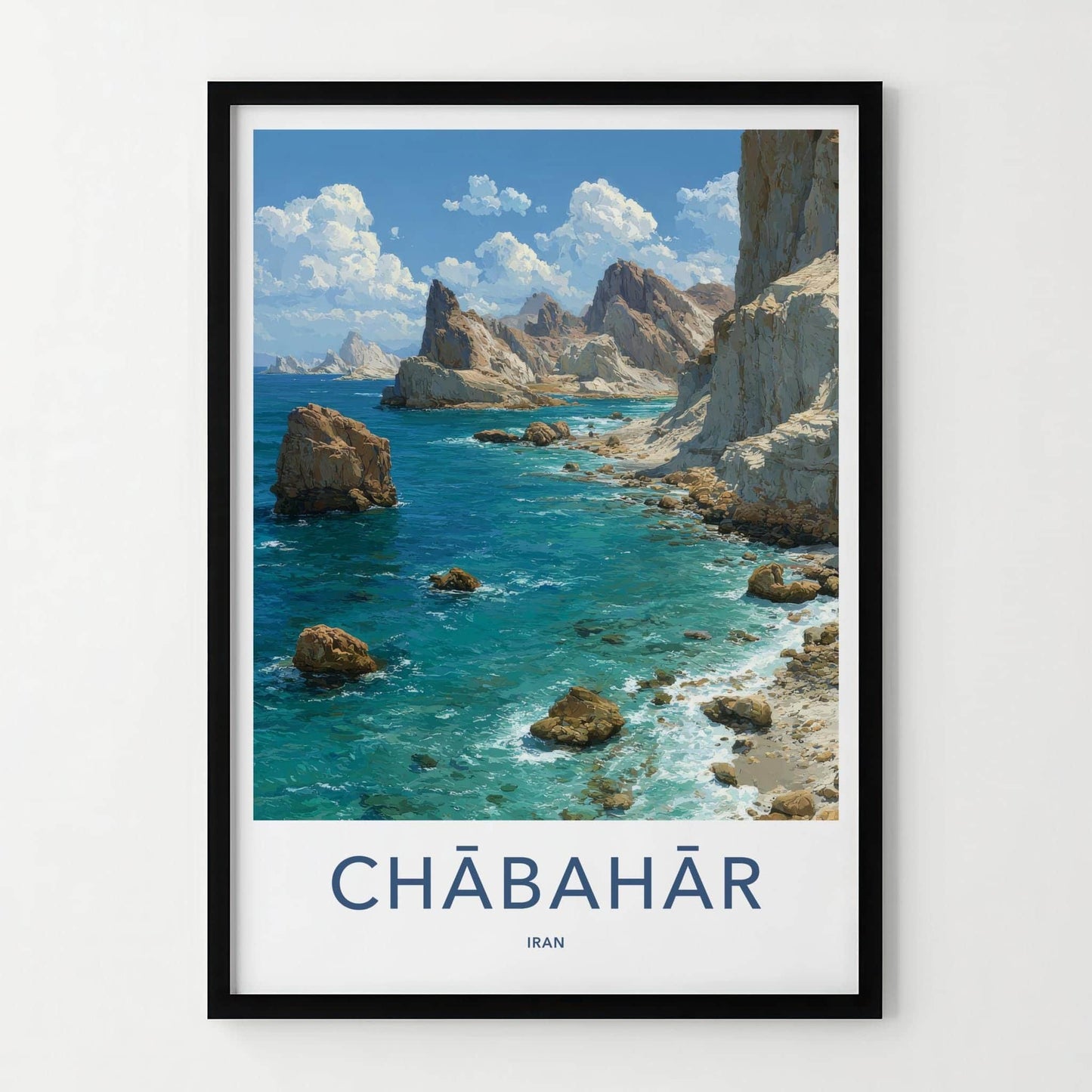 Chabahar Poster - Iran Travel Art - Rugged Coastal View Home Decor