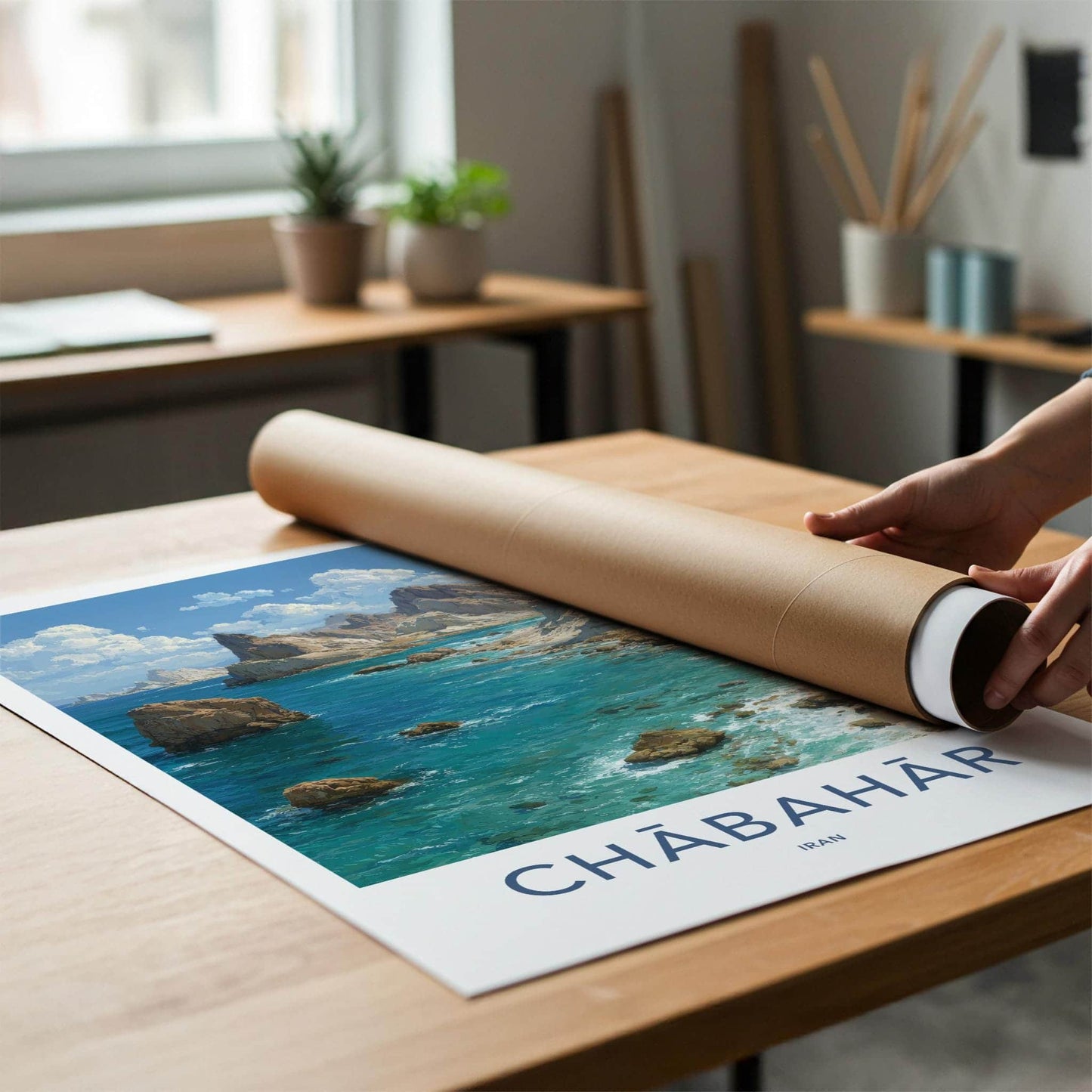 Chabahar Poster - Iran Travel Art - Rugged Coastal View Home Decor