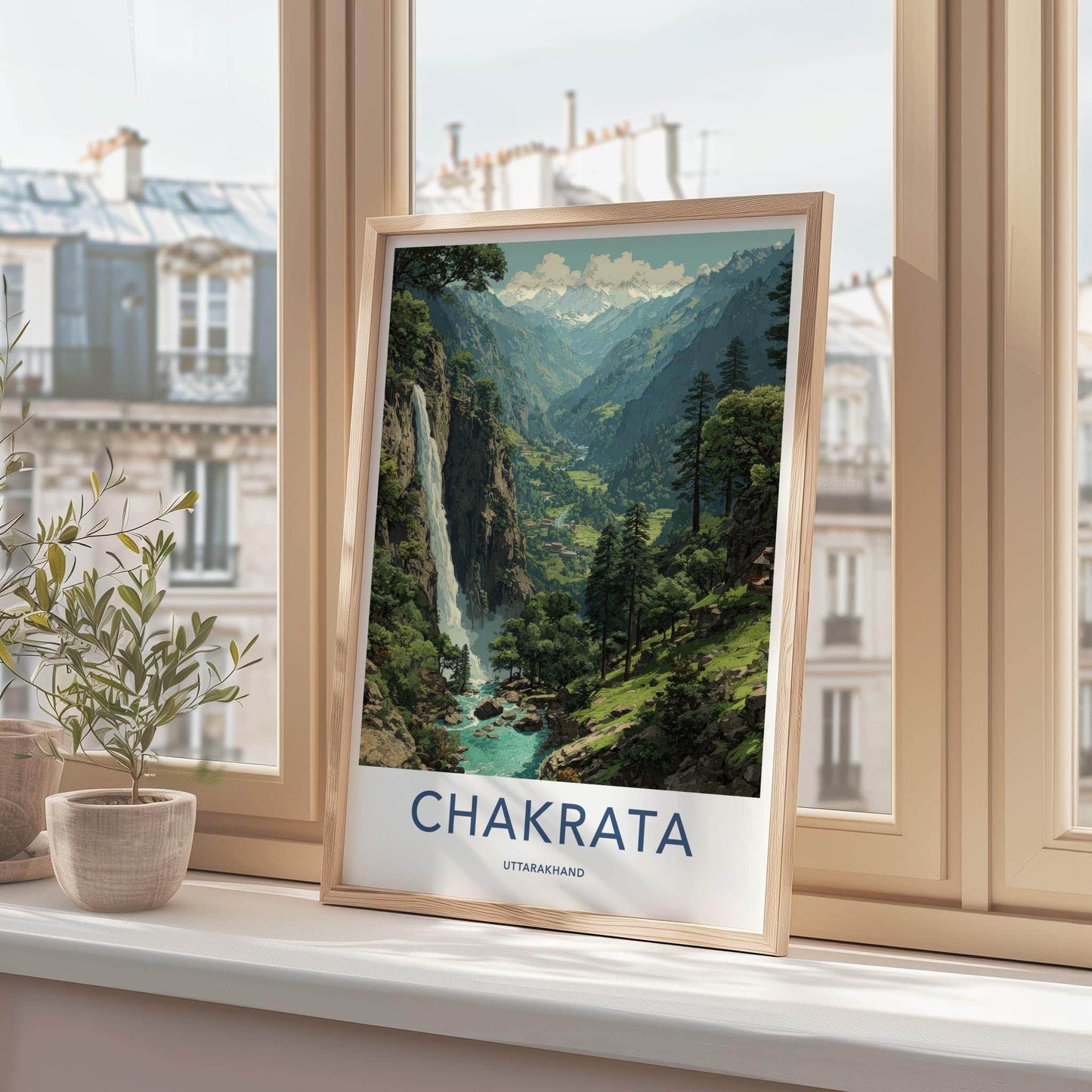 Chakrata Poster - India Fine Art - Uttarakhand lush mountain waterfall Gift