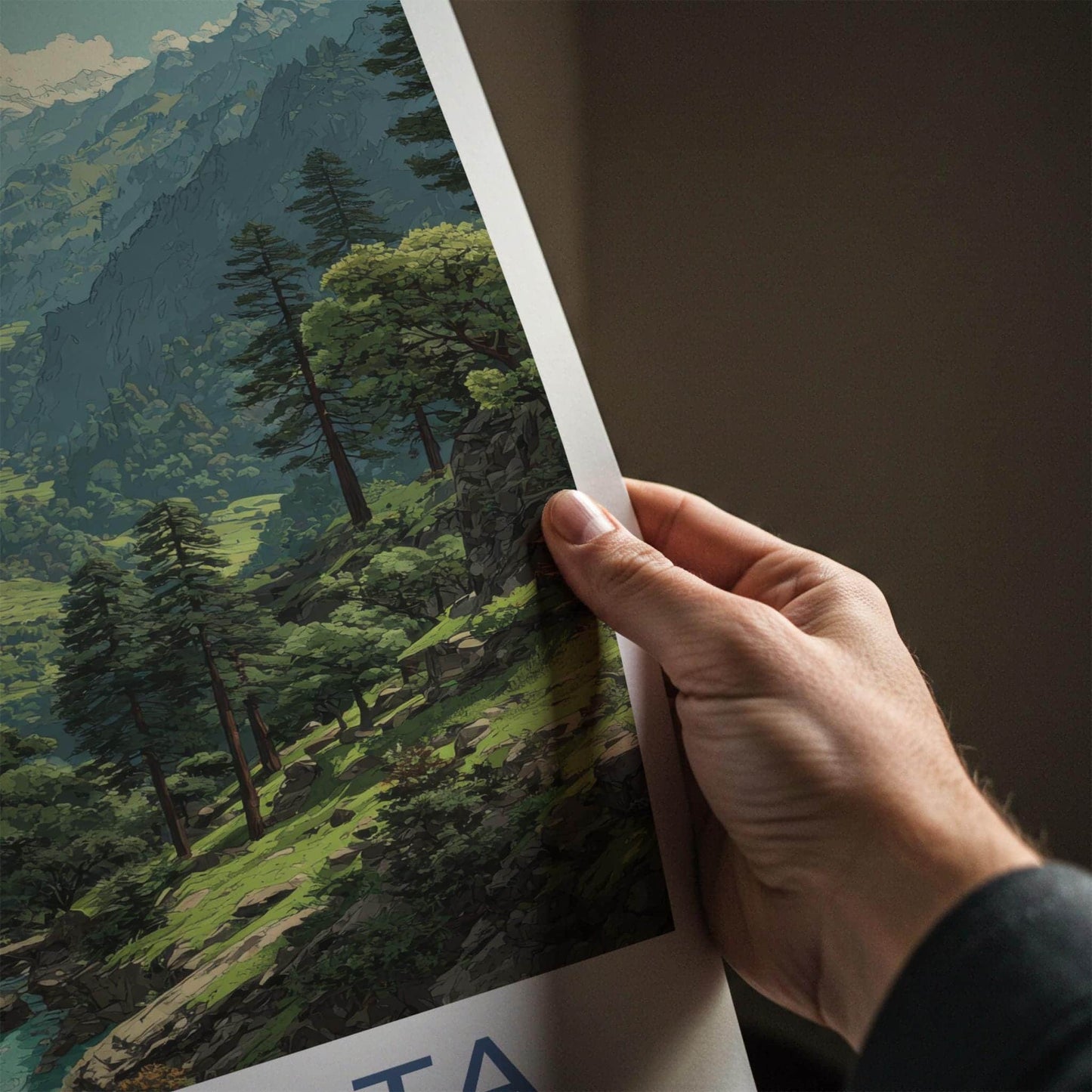 Chakrata Poster - India Fine Art - Uttarakhand lush mountain waterfall Gift